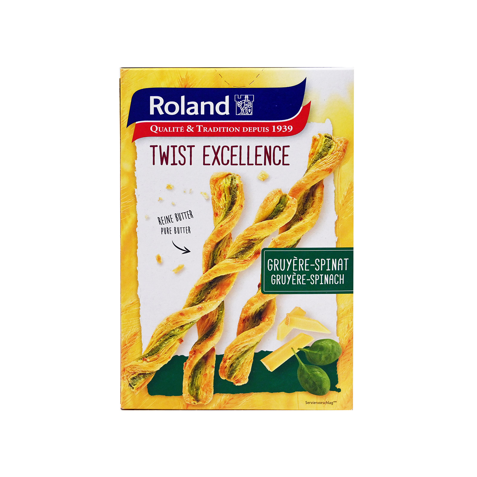 Roland Twist Excellence mini croissants with gruyere & spinach 100g image 1