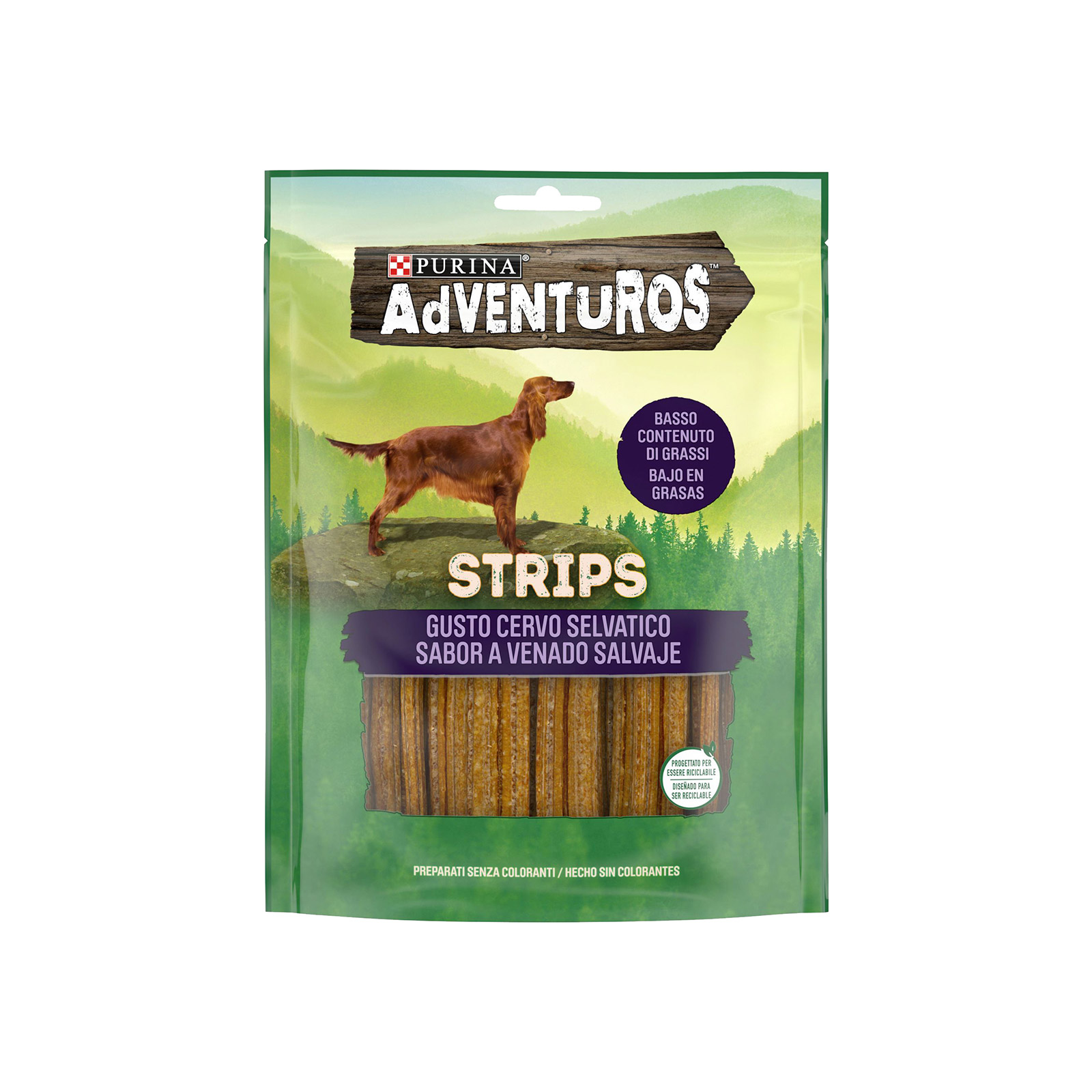 Purina Adventuros strips τροφή σκύλου συμπληρωματική γεύση άγριου ελαφιού 90g εικόνα 1