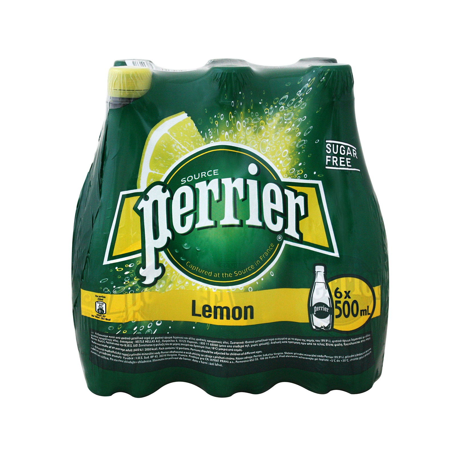 Perrier sparkling natural mineral water lemon 6x500ml image 1