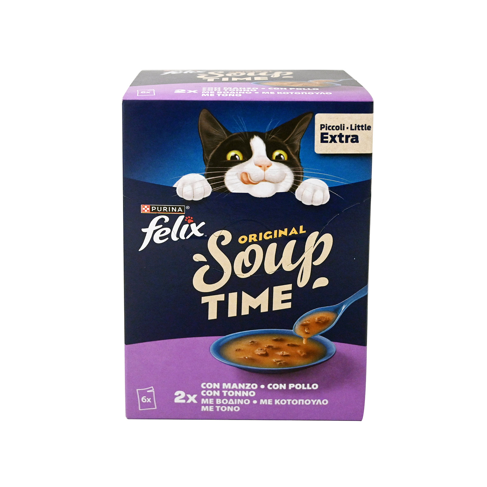 Felix Soup Original τροφή γάτας βοδινό, κοτόπουλο, τόνο 6x48g εικόνα 1
