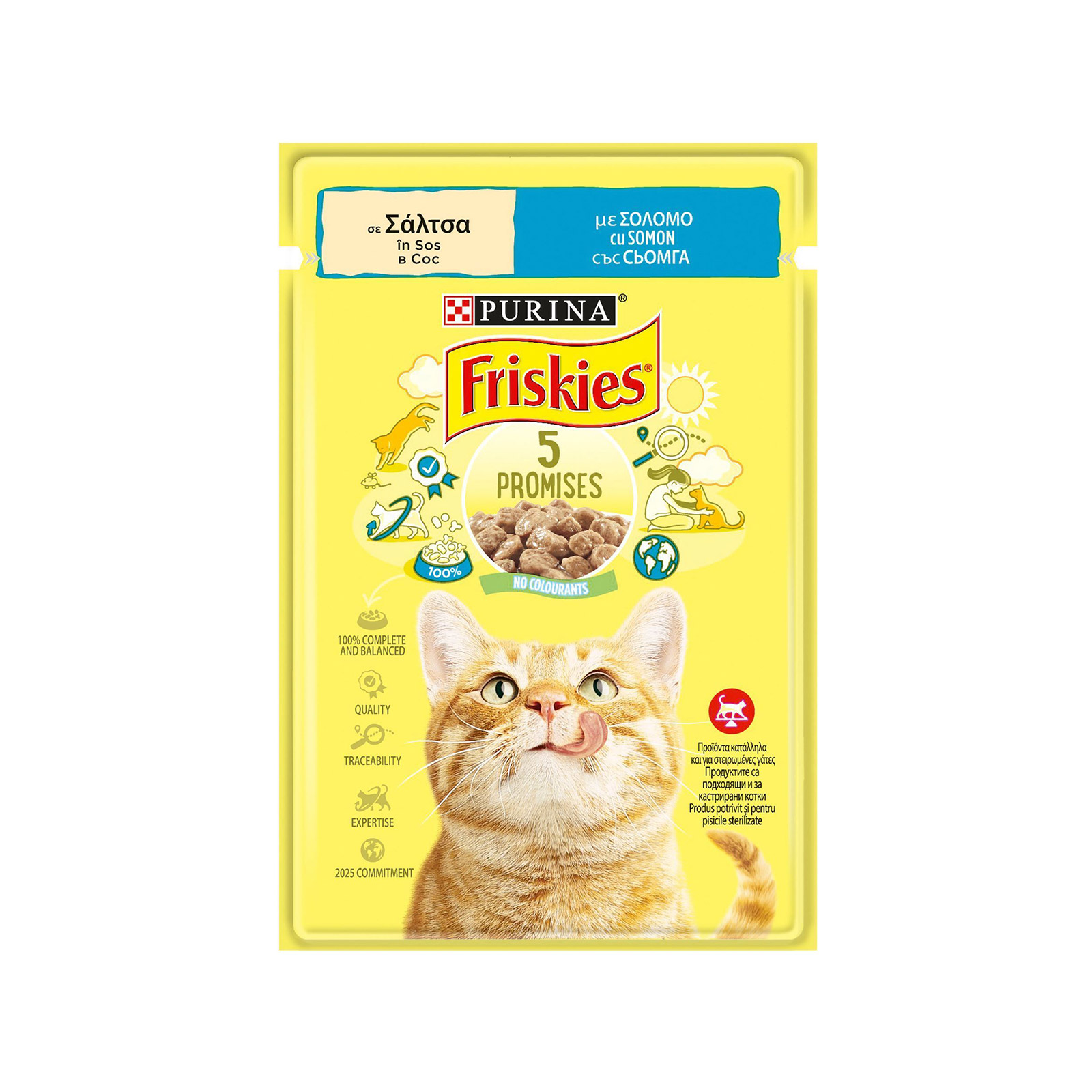 Friskies τροφή γάτας με σολομό σε σάλτσα 85g εικόνα 1