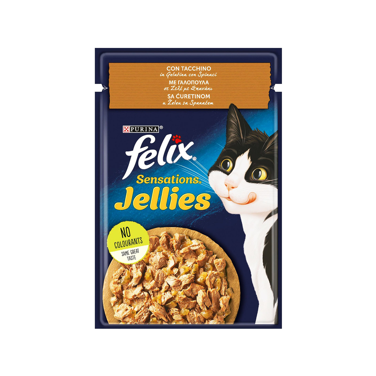 Felix Sensations Jellies τροφή γάτας γαλοπούλα/ σπανάκι 85g εικόνα 1