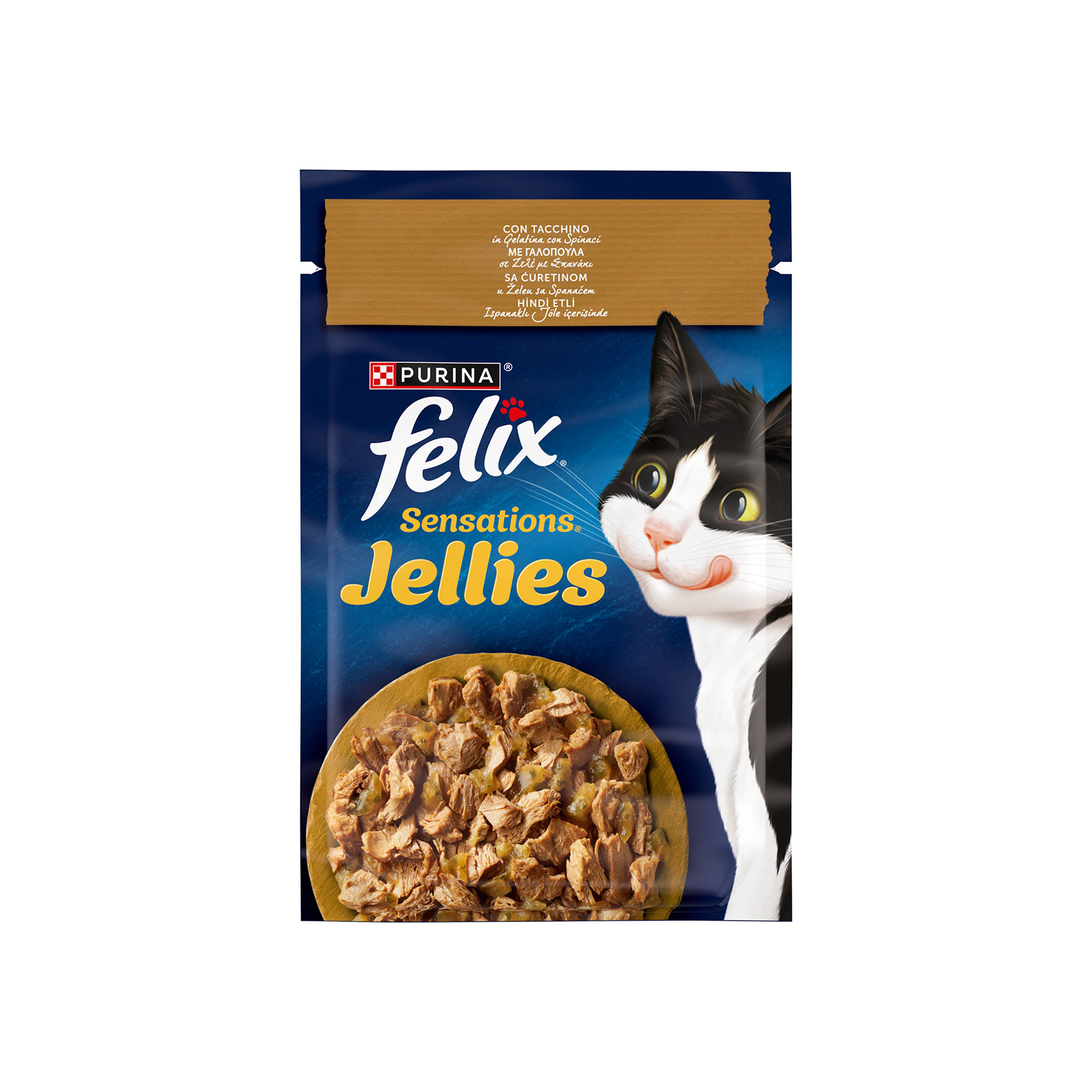 Felix Sensations Jellies τροφή γάτας γαλοπούλα/ σπανάκι 85g εικόνα 1