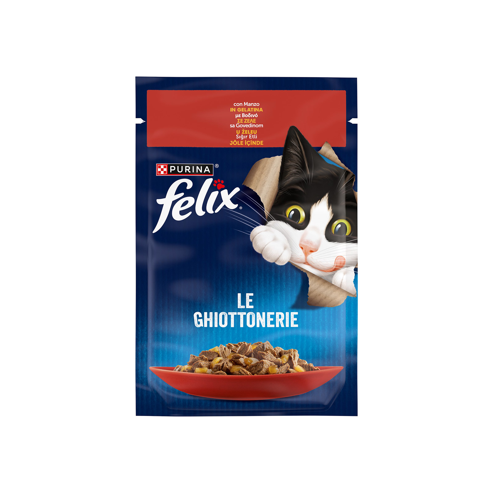 Felix τροφή γάτας με βοδινό σε ζελέ 85g εικόνα 1