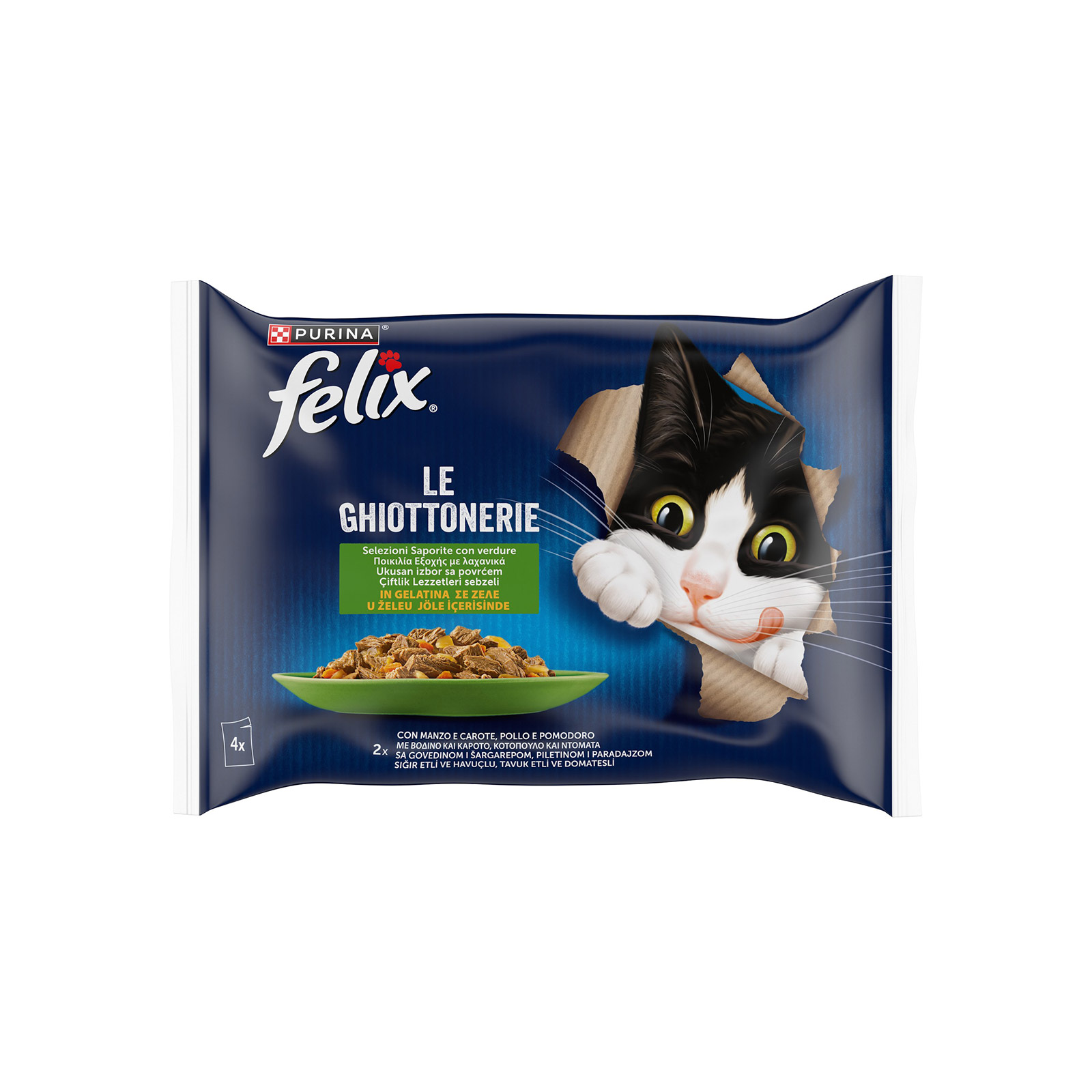 Felix τροφή γάτας ποικιλία λαχανικών σε ζελέ 4x85g εικόνα 1