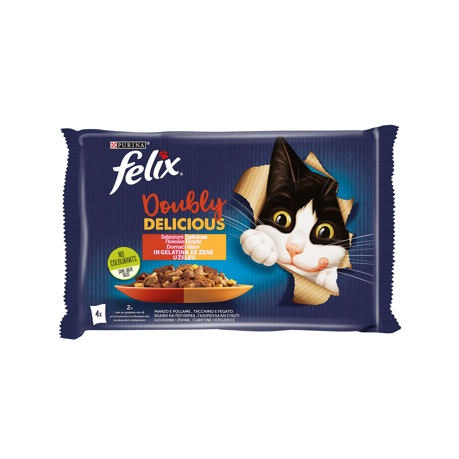 Felix Doubly Delicious τροφή γάτας ποικιλία εξοχής σε ζελέ 4x85g εικόνα 1