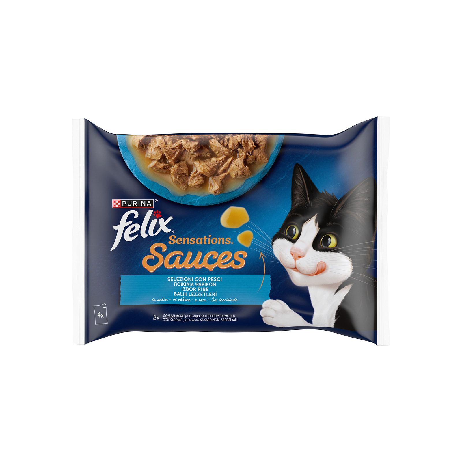 Felix Sensations Sauces τροφή γάτας ποικιλία ψαρικών 4x85g εικόνα 1