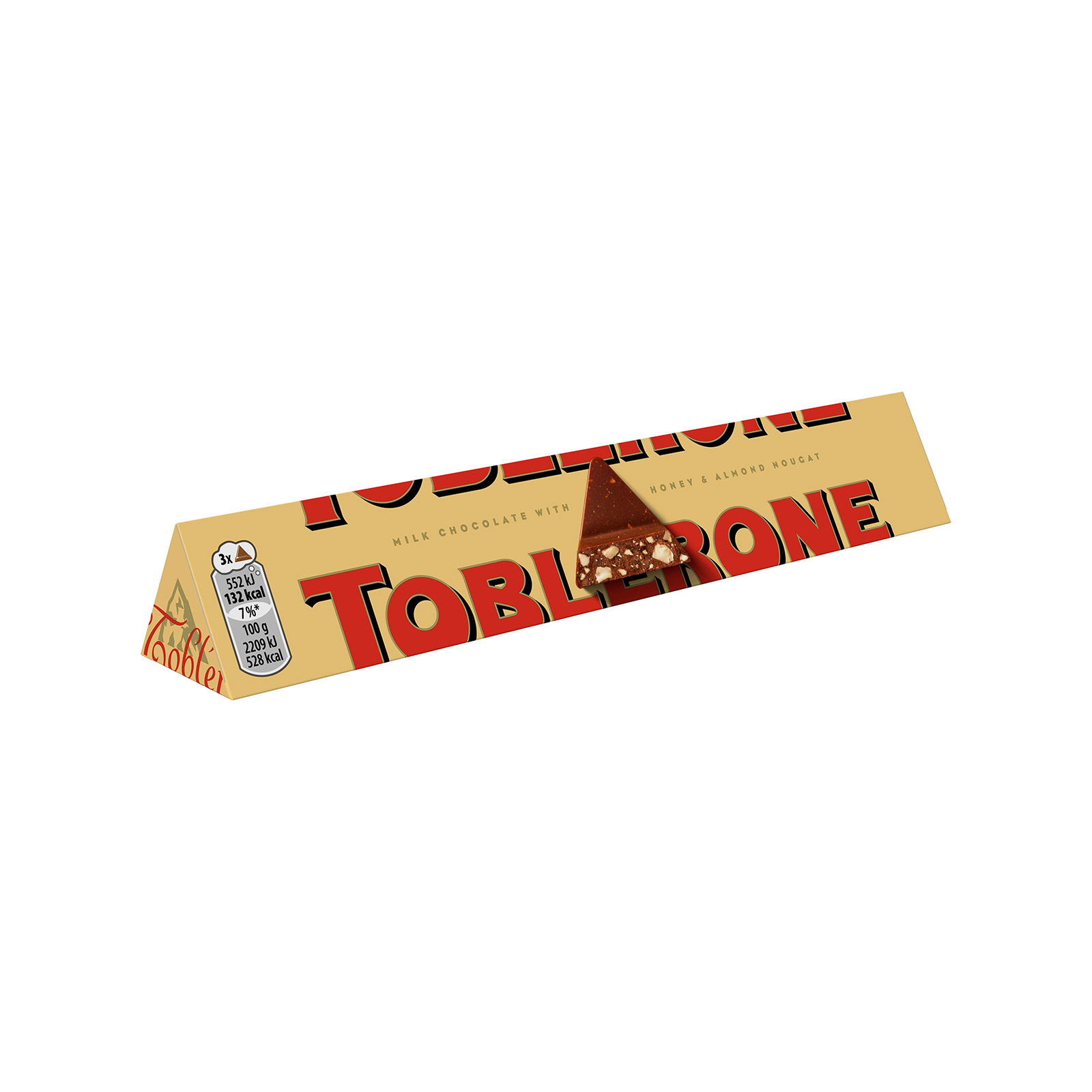 Toblerone σοκολάτα γάλακτος with honey & almond nougat 100g εικόνα 1