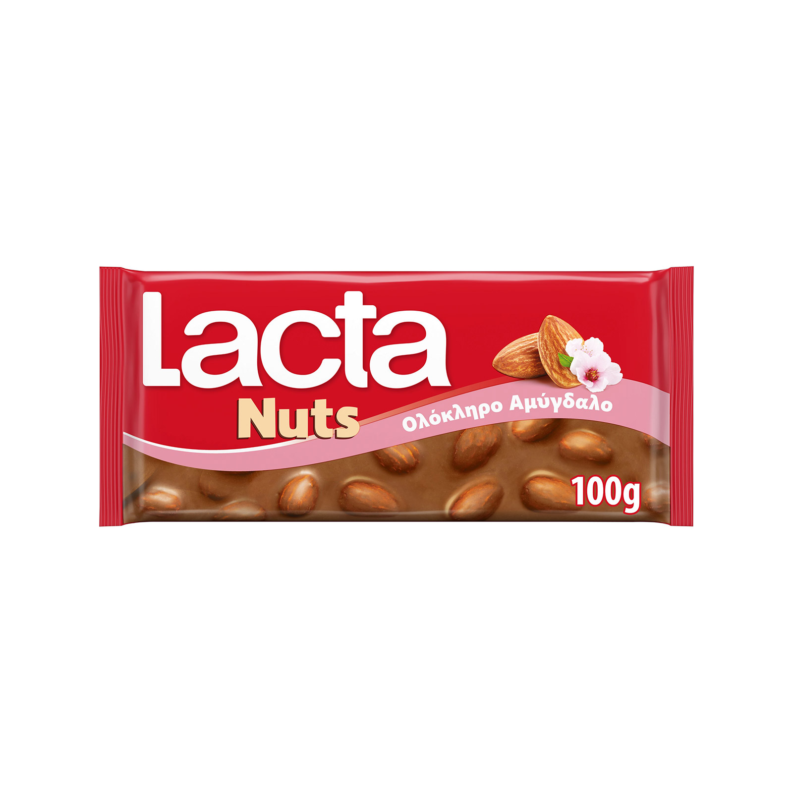 Lacta Nuts σοκολάτα γάλακτος ολόκληρο αμύγδαλο 100g εικόνα 1