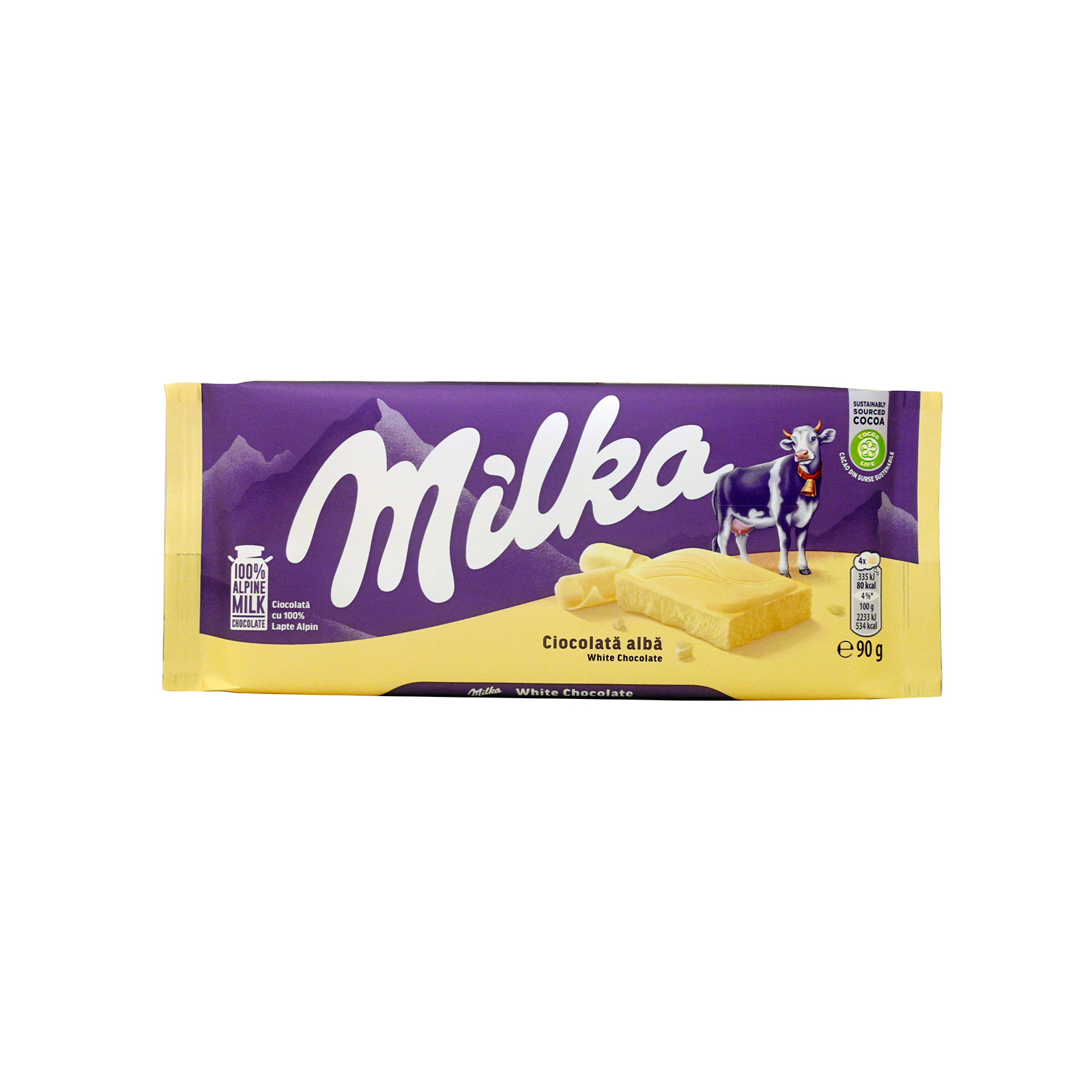 Milka λευκή σοκολάτα 90g εικόνα 1