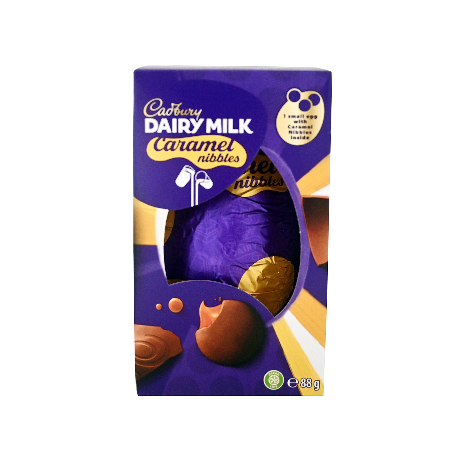 Cadbury σοκολατένιο αυγό πασχαλινό caramel nibbles 88g εικόνα 1