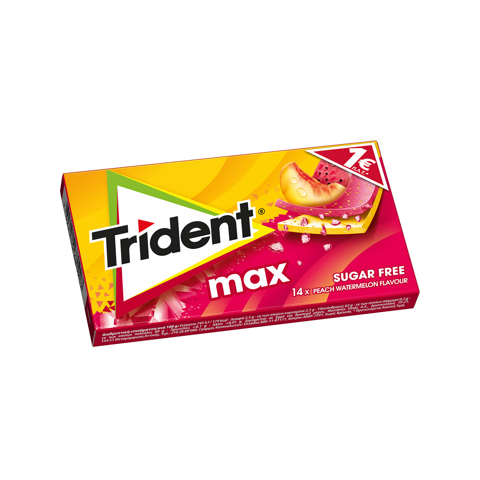 Trident Max chewing gum peach / watermelon 27g image 1