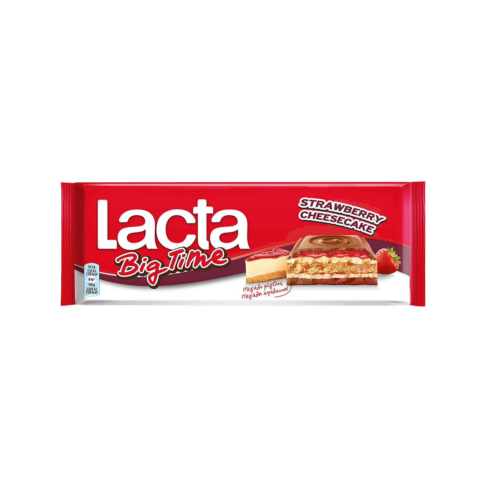 Lacta Big time σοκολάτα γάλακτος strawberry cheesecake 300g εικόνα 1