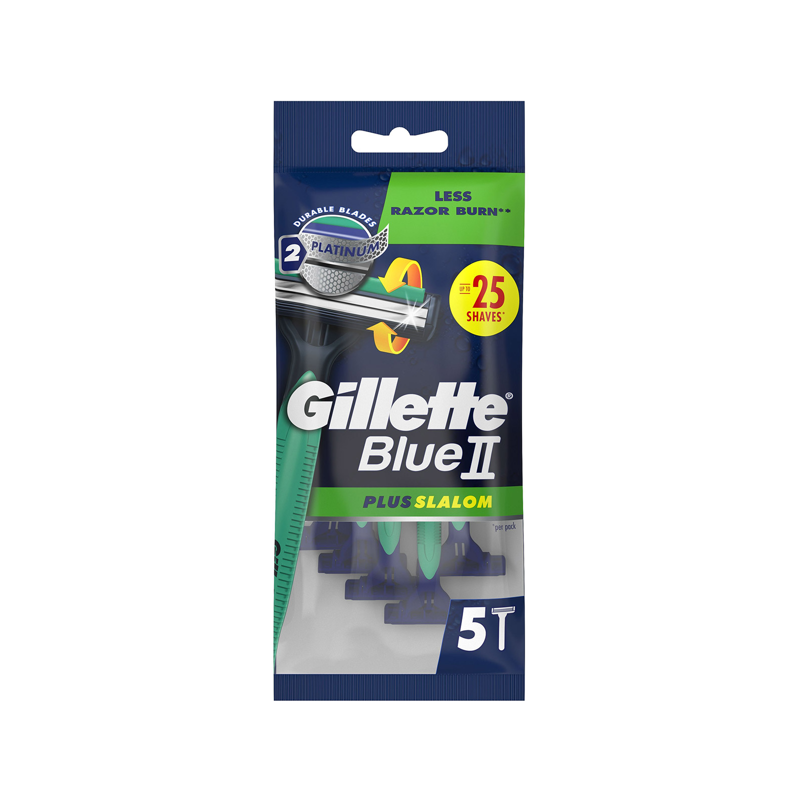 Gillette Blue Ii ξυραφάκια αντρικά plus slalom 5τεμ εικόνα 1