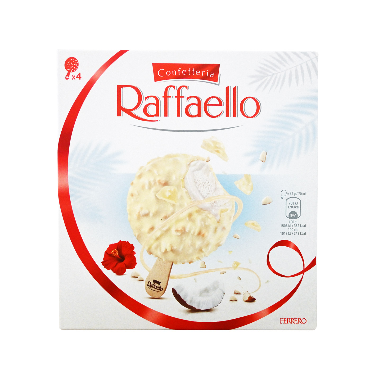 Raffaello παγωτό πολυσυσκευασία γεύση καρύδας ξυλάκι 280ml εικόνα 1