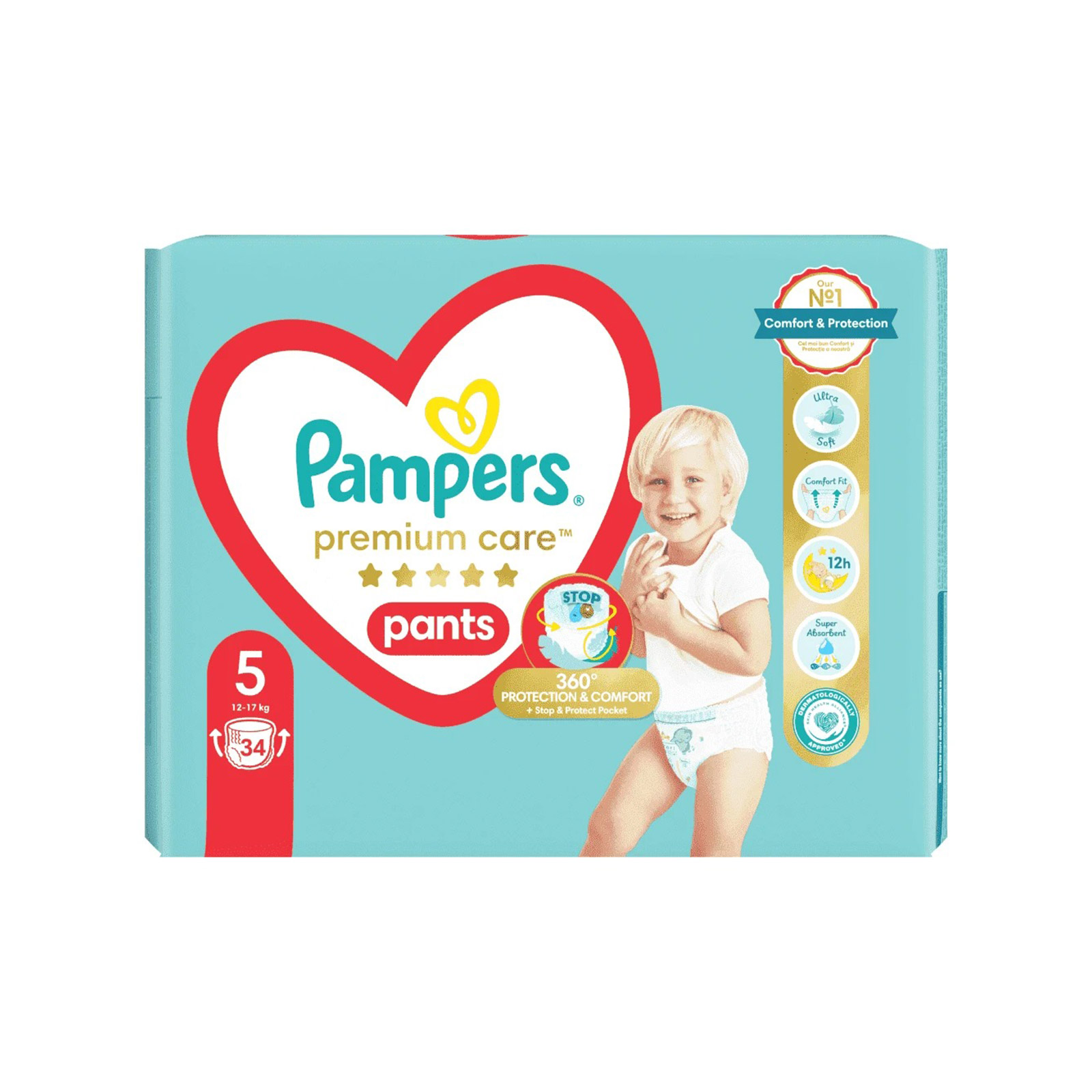 Pampers Premium Care πάνες βρακάκι παιδικές Nο. 5 / 12- 17kg 34τεμ εικόνα 1