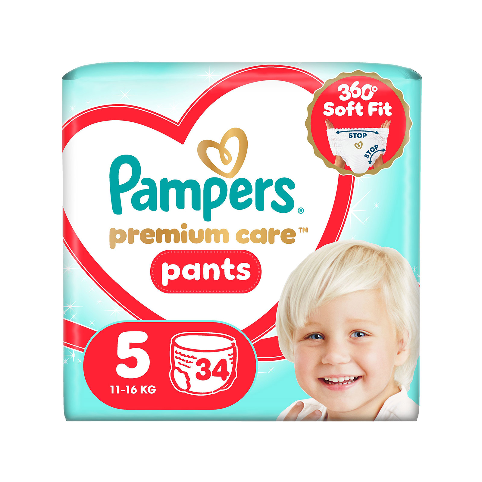 Pampers Premium Care πάνες βρακάκι παιδικές Nο. 5 / 12- 17kg 34τεμ εικόνα 1