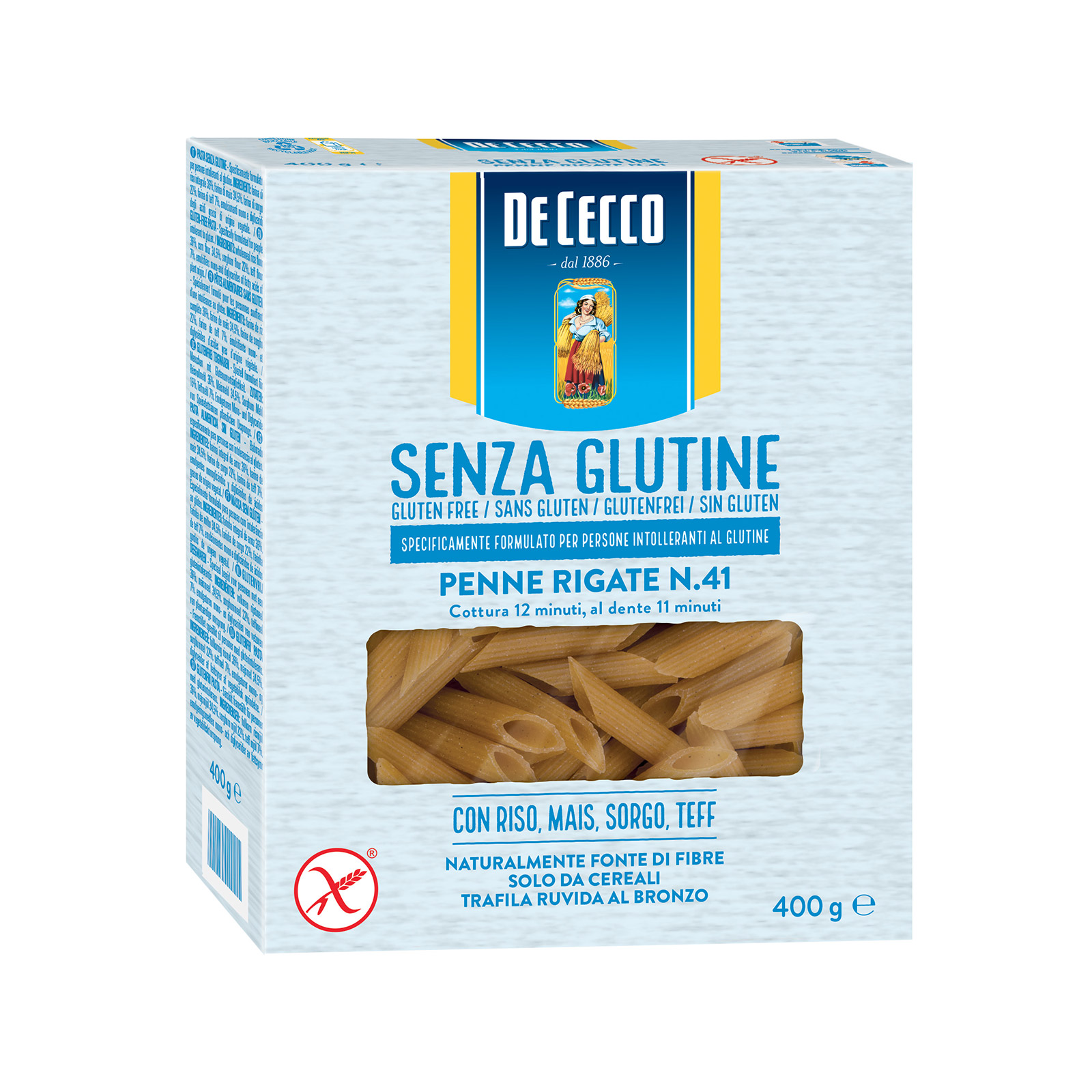 De Cecco πάστα ζυμαρικών πέννες ριγέ No. 41 400g εικόνα 1