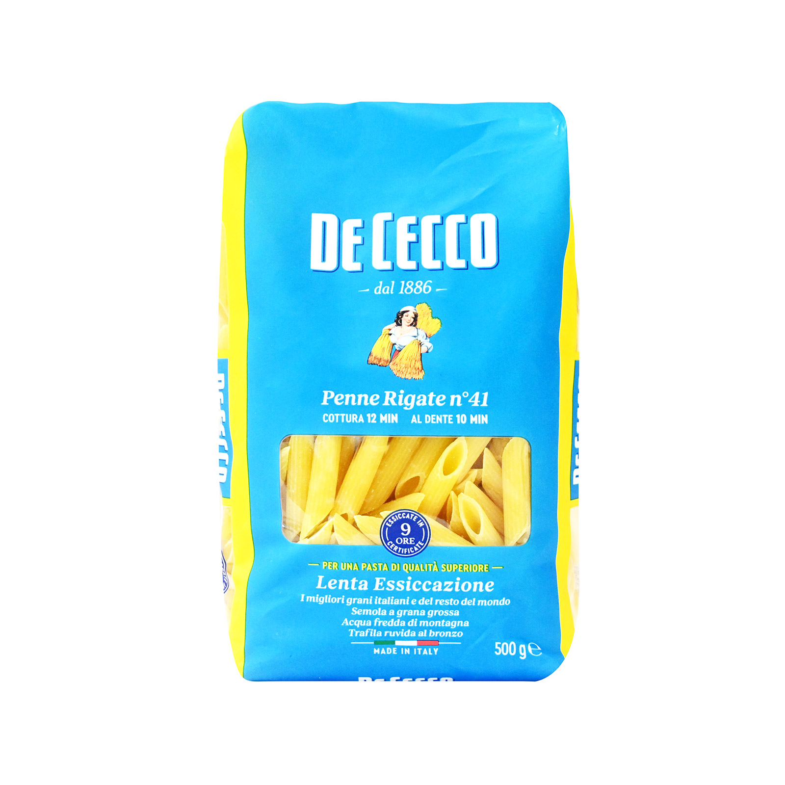 De Cecco πάστα ζυμαρικών πέννες ριγέ No. 41 500g εικόνα 1