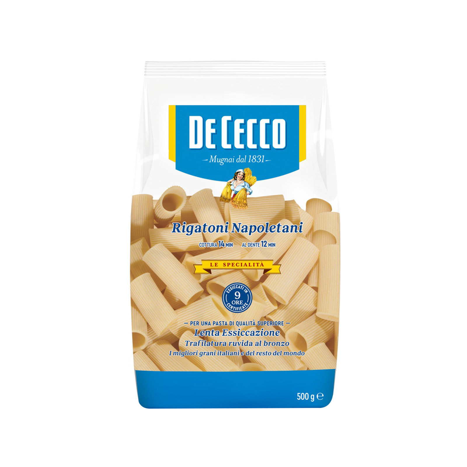 De Cecco πάστα ζυμαρικών rigatoni napoletani No. 124 500g εικόνα 1