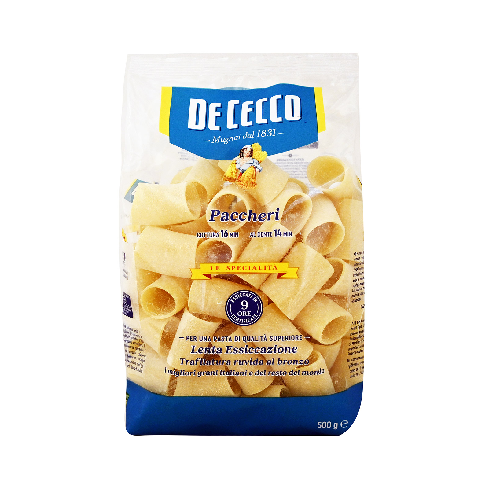 De Cecco πάστα ζυμαρικών Paccheri 500g εικόνα 1