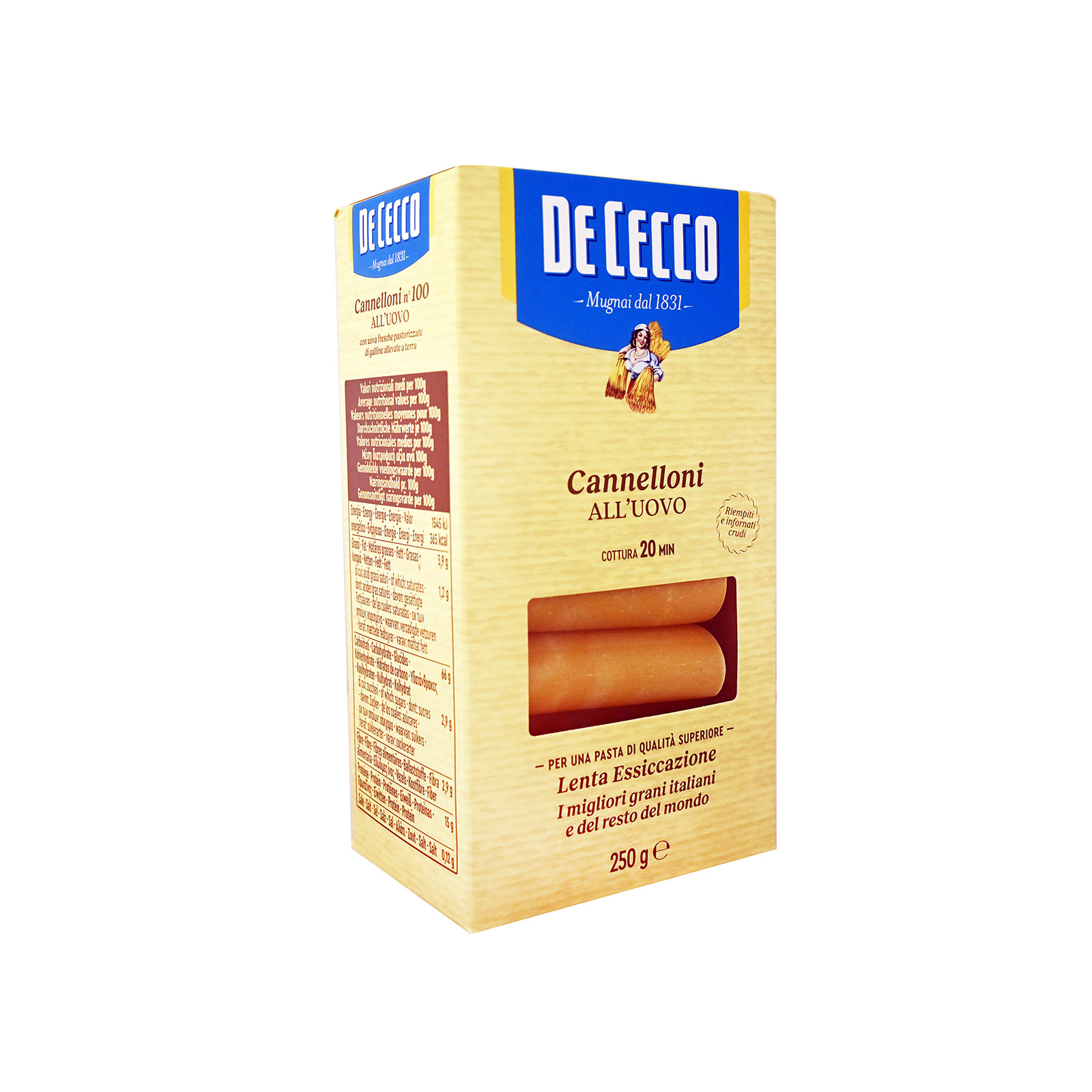 De Cecco πάστα ζυμαρικών cannelloni no 100 all'uovo 250g εικόνα 1