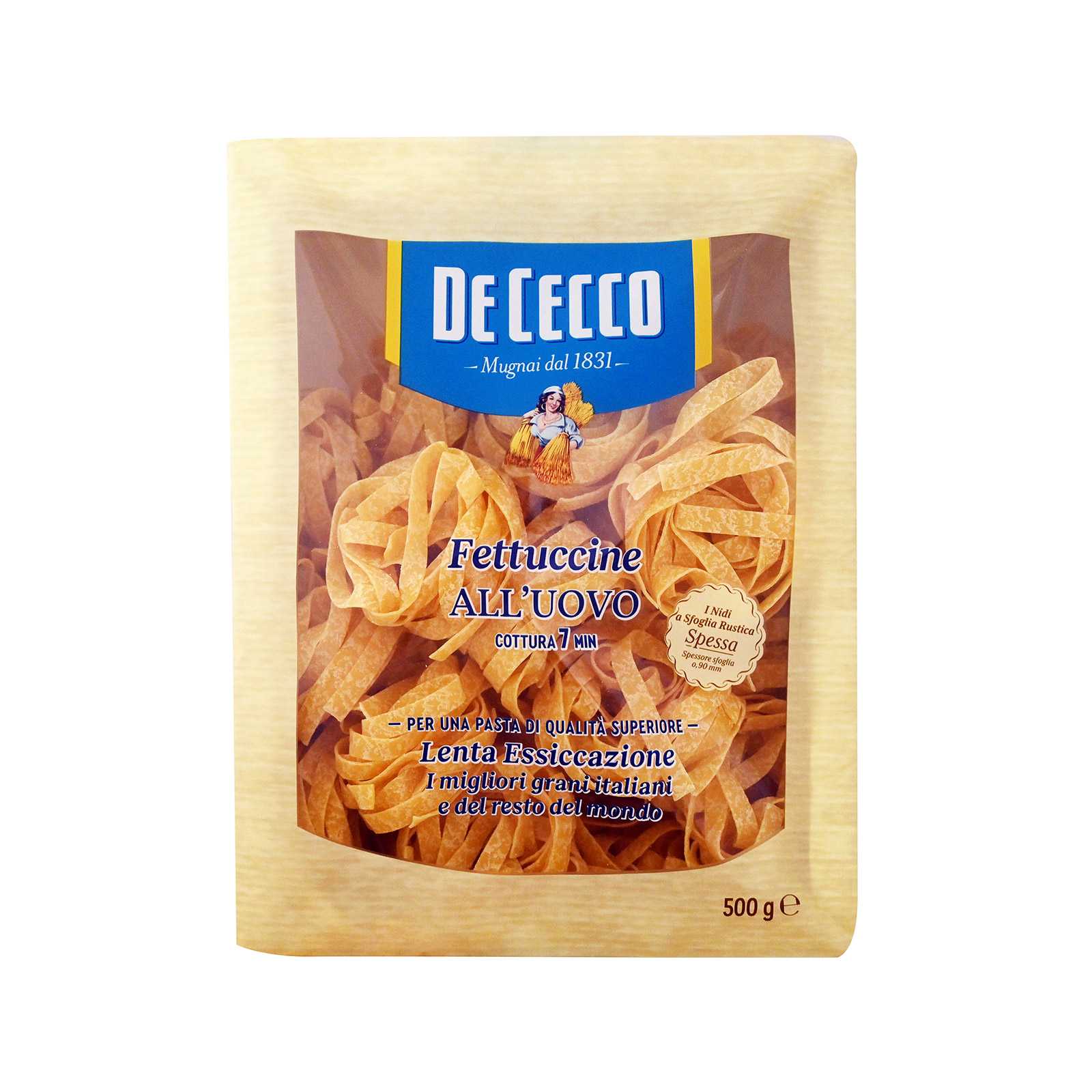 De Cecco πάστα ζυμαρικών fettuccine all'uovo 500g εικόνα 1