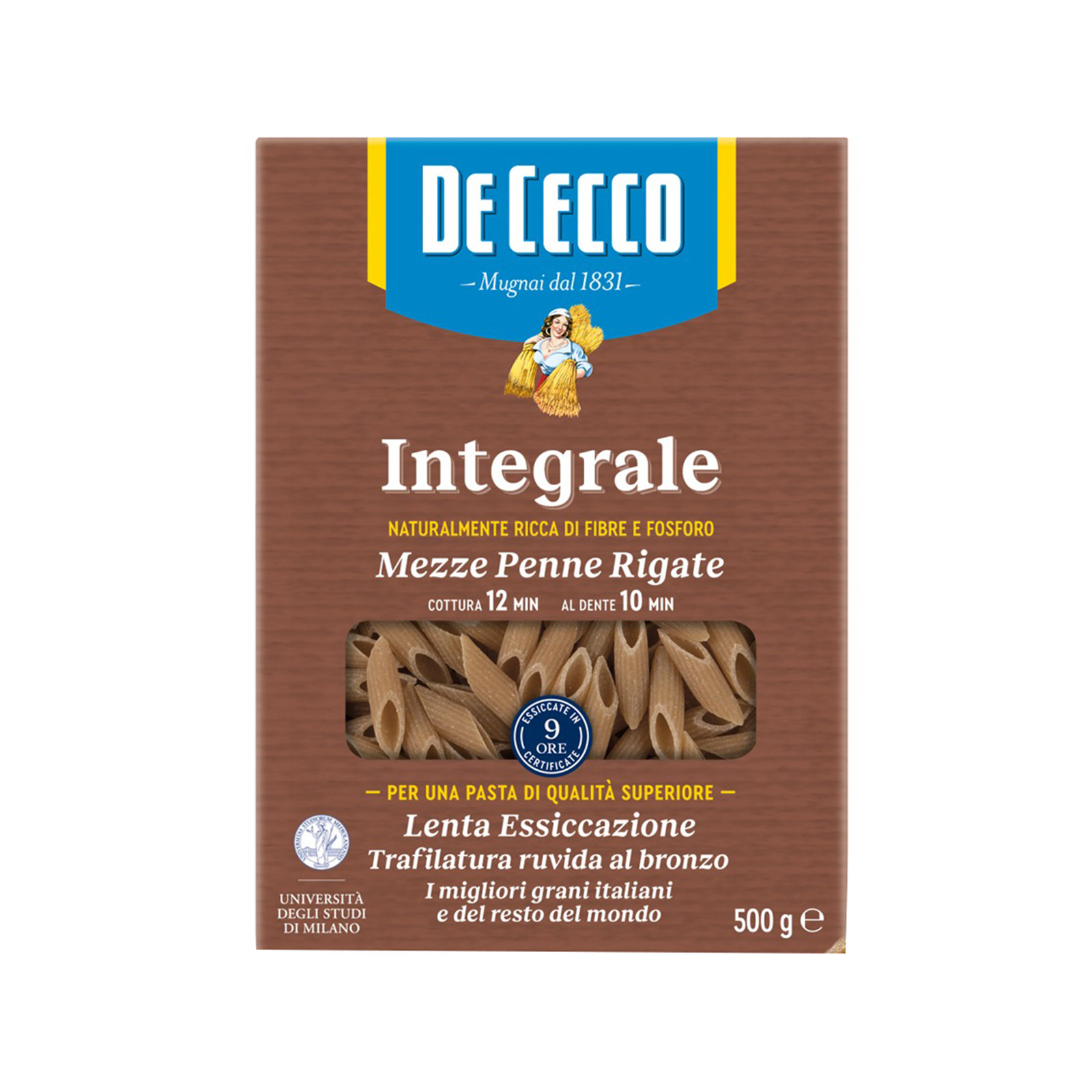 De Cecco Integrali πάστα ζυμαρικών πέννες ριγέ No. 41 500g εικόνα 1