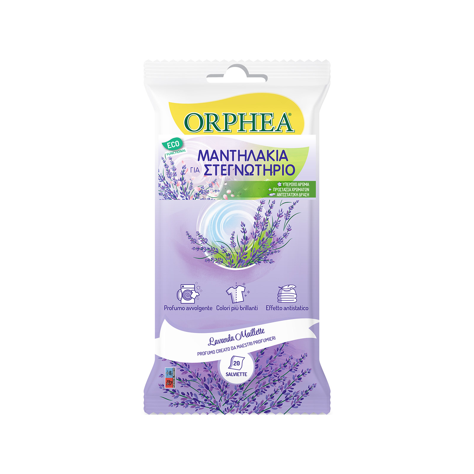 Orphea μαντηλάκια για στεγνωτήριο αρωματικά 20τεμ εικόνα 1