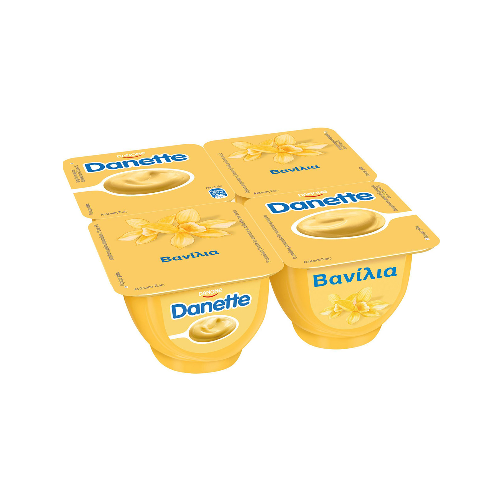 Danone Danette επιδόρπιο ψυγείου γλύκισμα βανίλια 4x125g εικόνα 1
