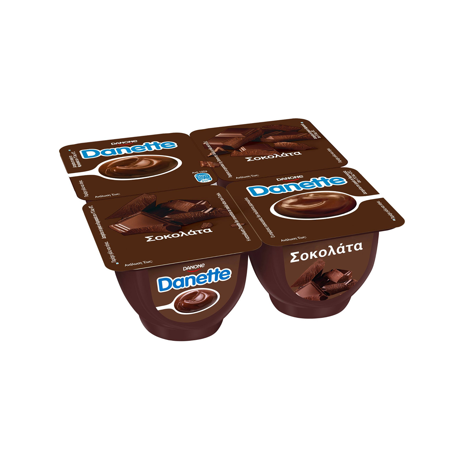 Danone Danette επιδόρπιο ψυγείου γλύκισμα σοκολάτα 4x125g εικόνα 1
