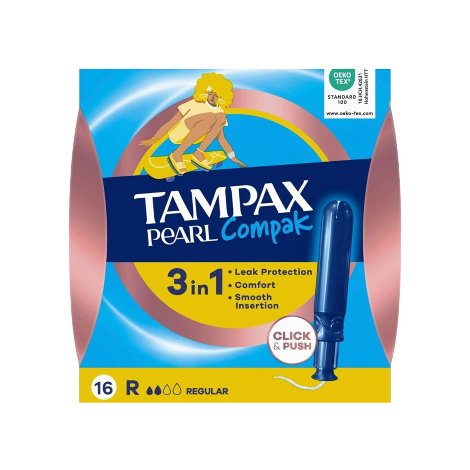 Tampax Pearl compak ταμπόν regular 16τεμ εικόνα 1