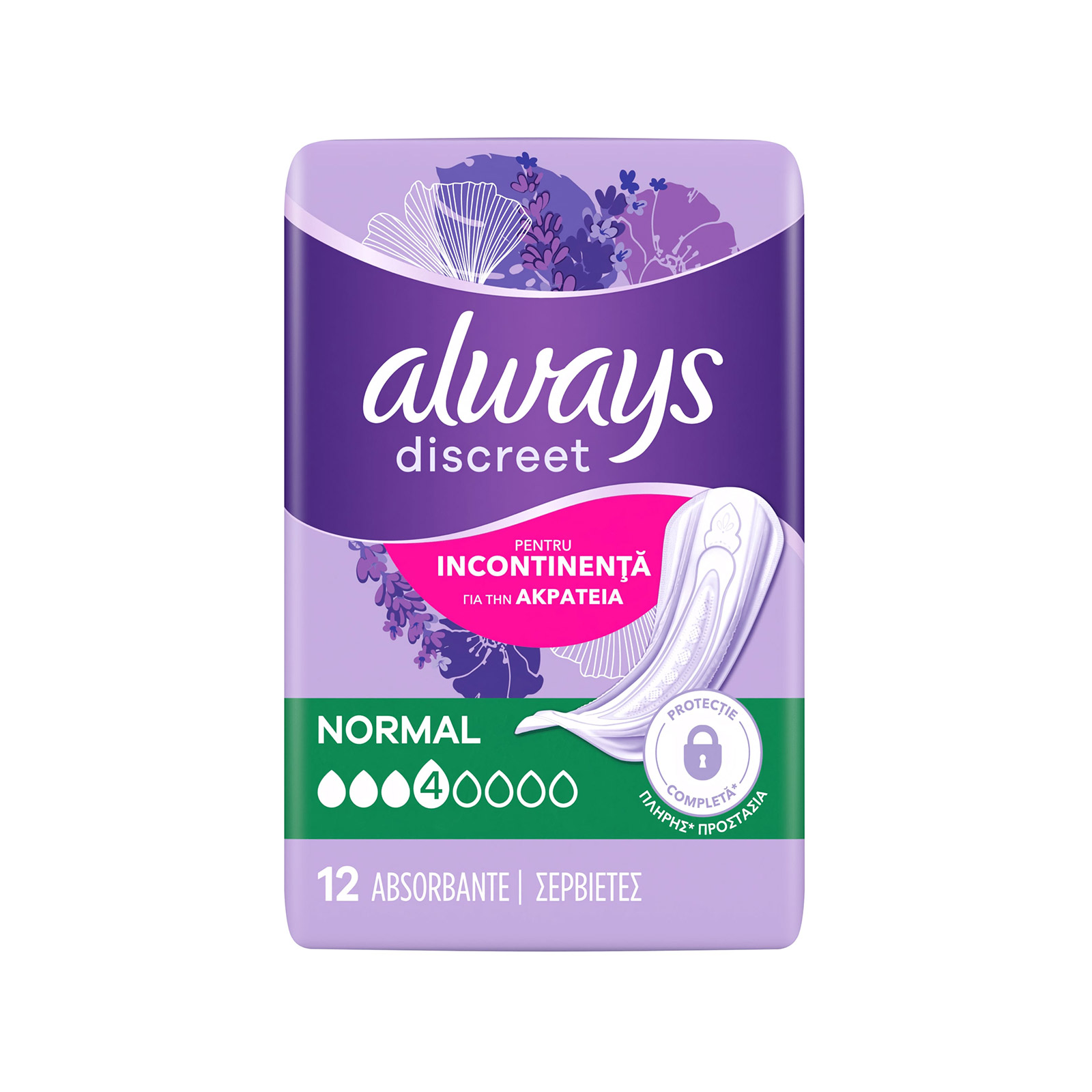 Always Discreet σερβιέτες ακράτειας normal 12τεμ εικόνα 1