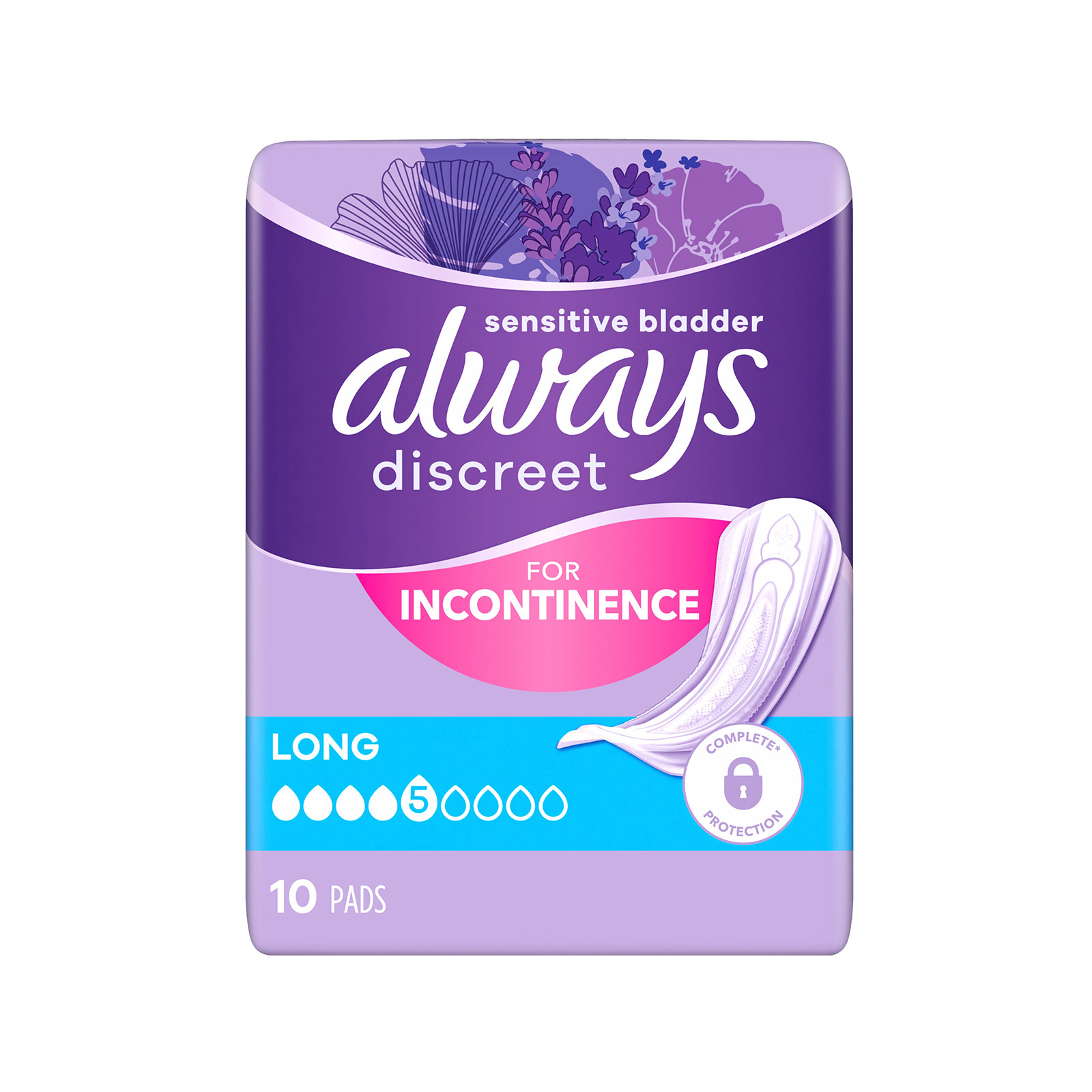 Always Discreet σερβιέτες ακράτειας long 10τεμ εικόνα 1