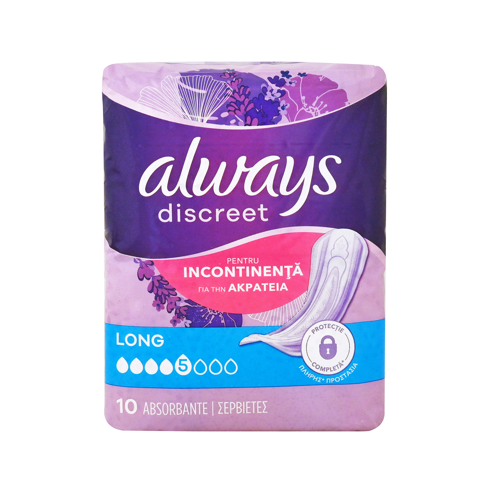 Always Discreet σερβιέτες ακράτειας long 10τεμ εικόνα 1