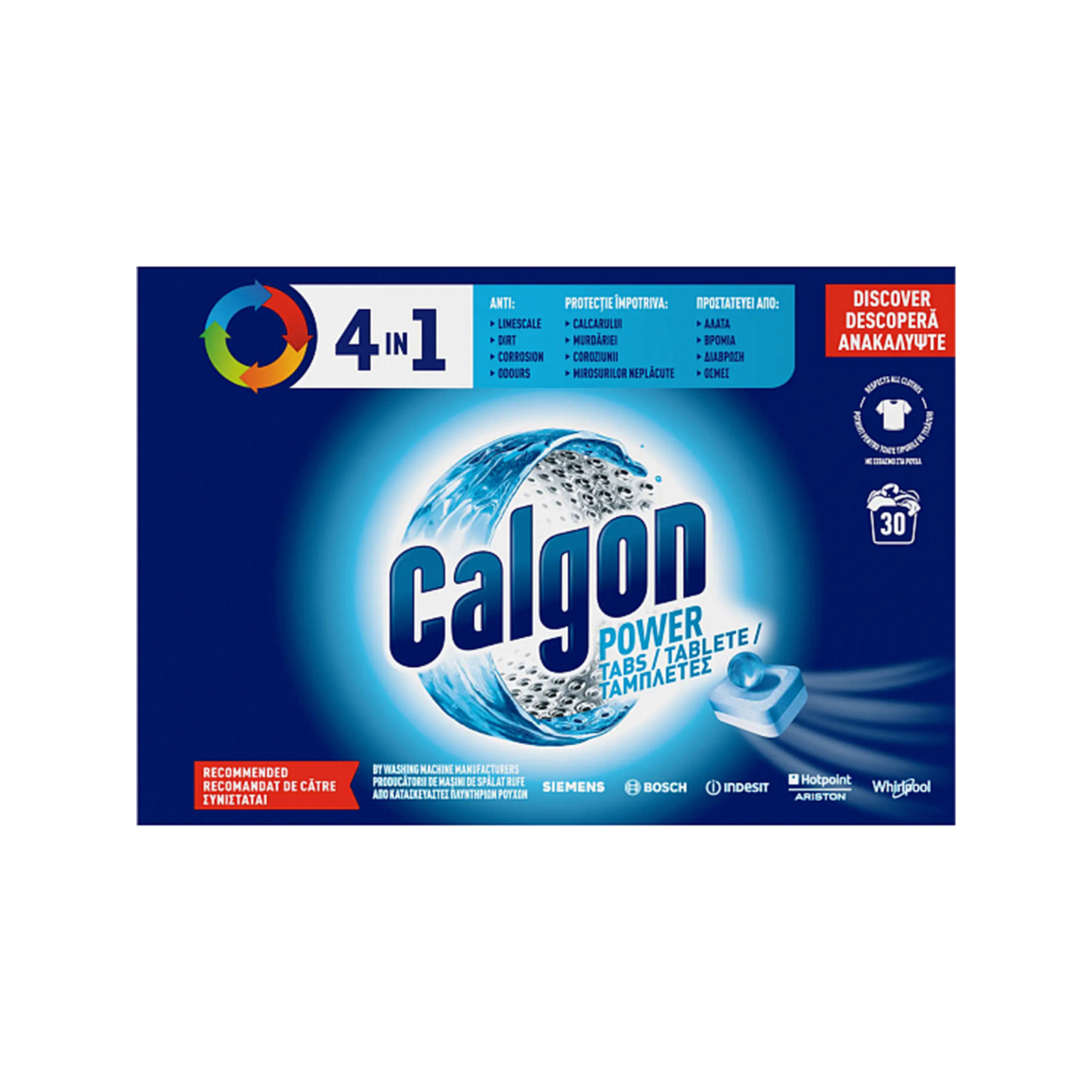Calgon 3 Σε 1 αποσκληρυντικό νερού σε ταμπλέτες για άλατα & βρωμιές 30μεζ εικόνα 1