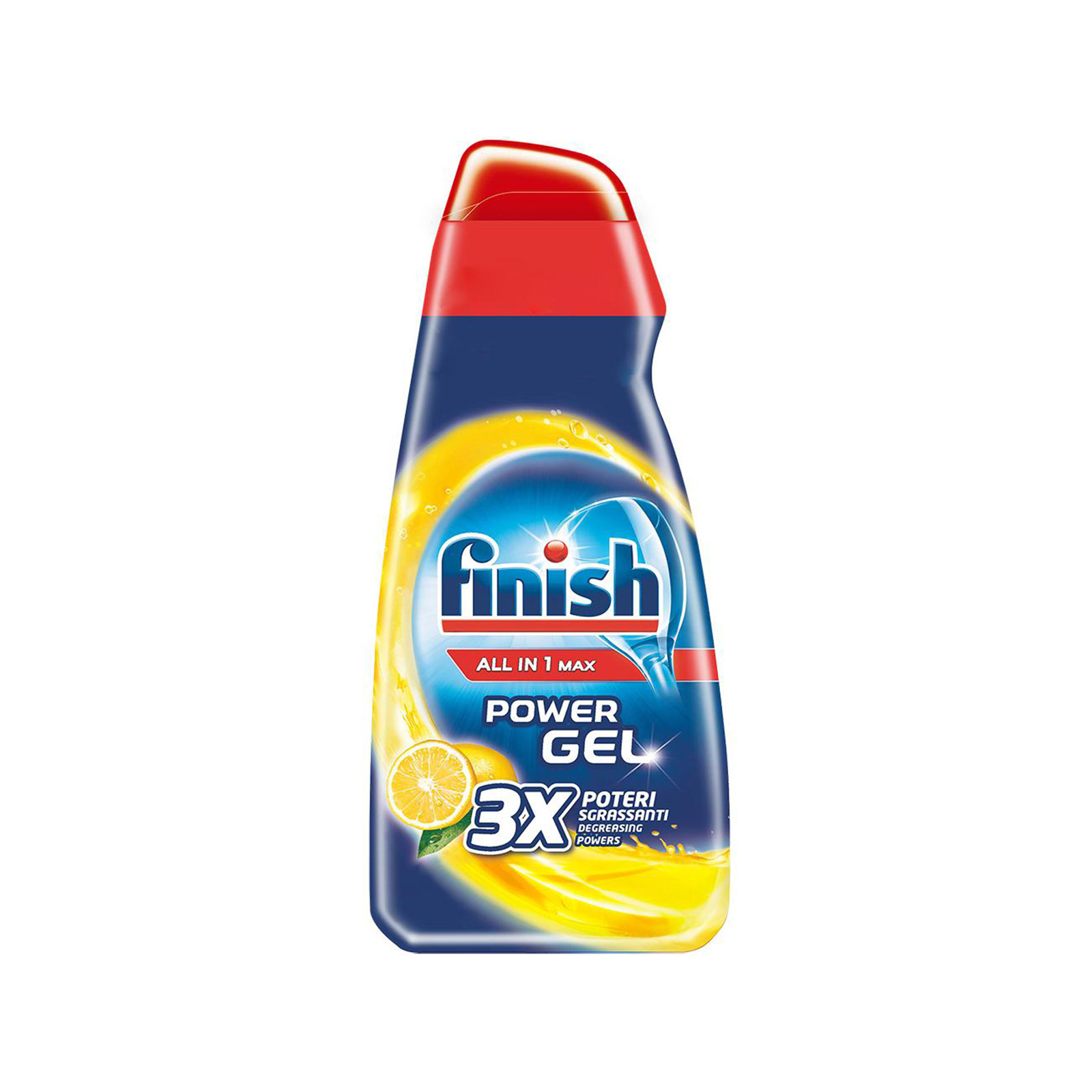 Finish Power gel all in one υγρό απορρυπαντικό πιάτων lemon 940ml εικόνα 1