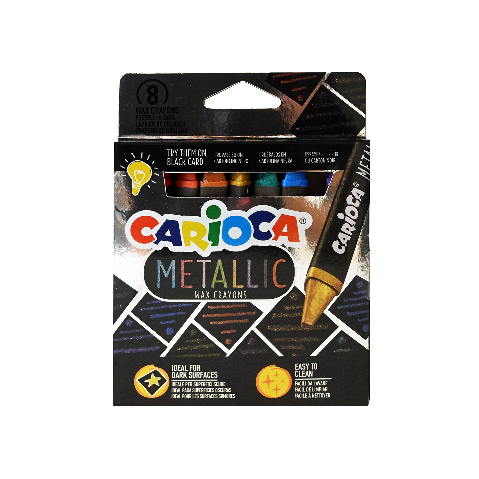 Carioca κηρομπογιές 8 χρώματα μεταλλικά εικόνα 1