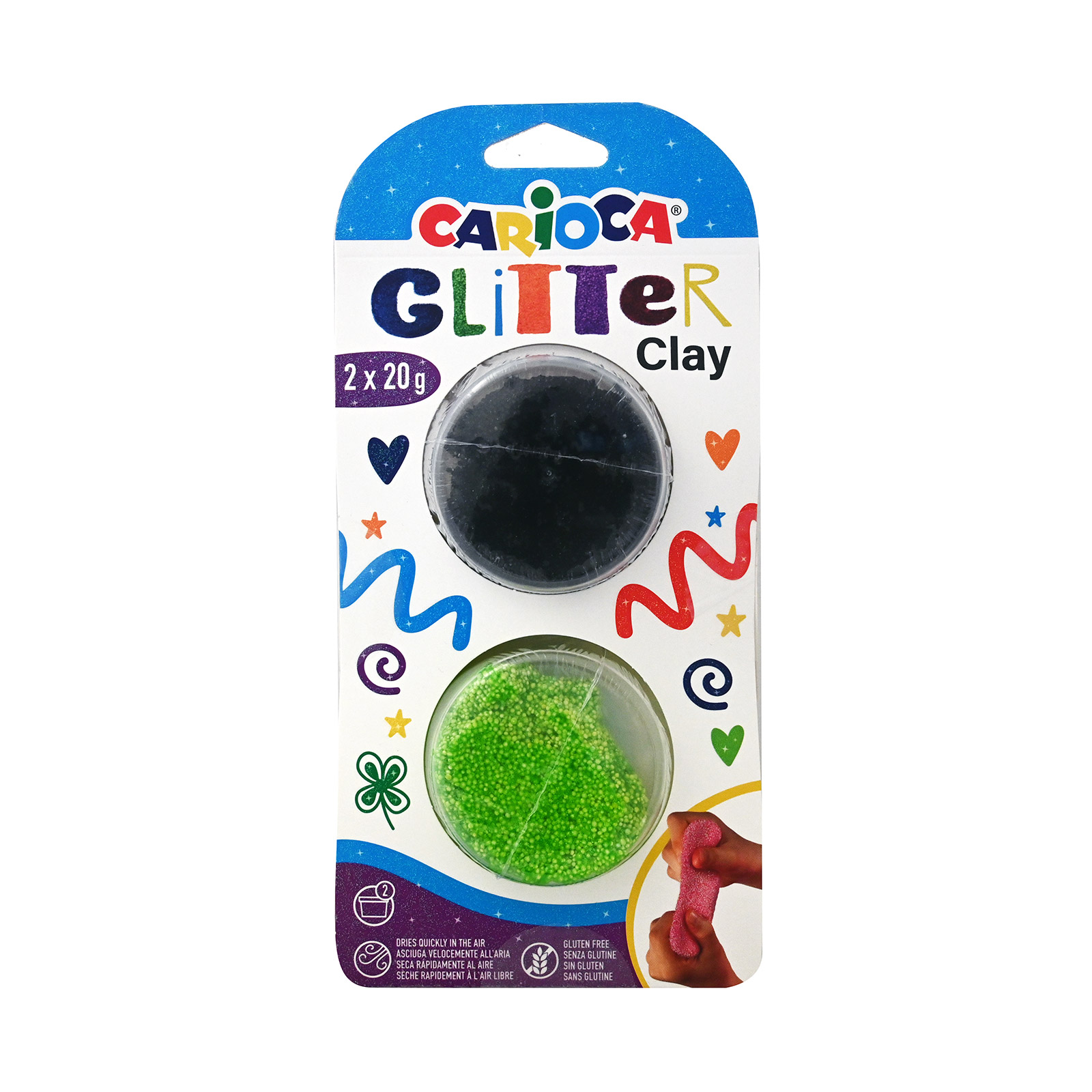 Carioca 42126 πλαστελίνη glitter 2x20g εικόνα 1