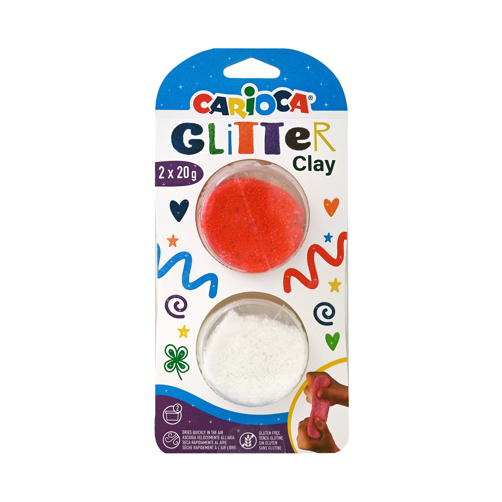 Carioca 42129 πλαστελίνη glitter 2x20g εικόνα 1