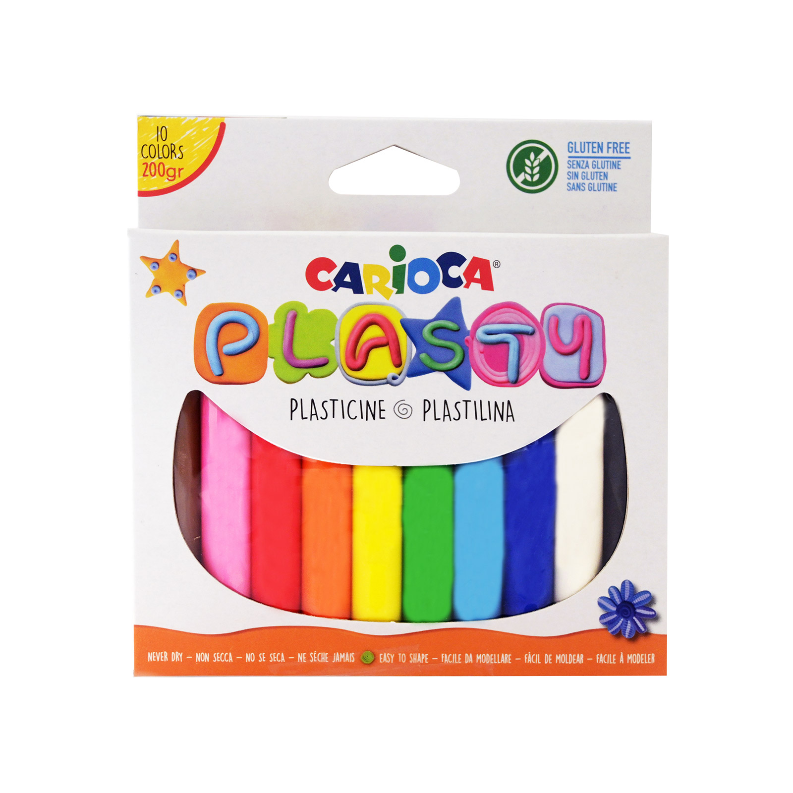 Carioca Modclay πλαστελίνη 10 χρώματα 200g εικόνα 1