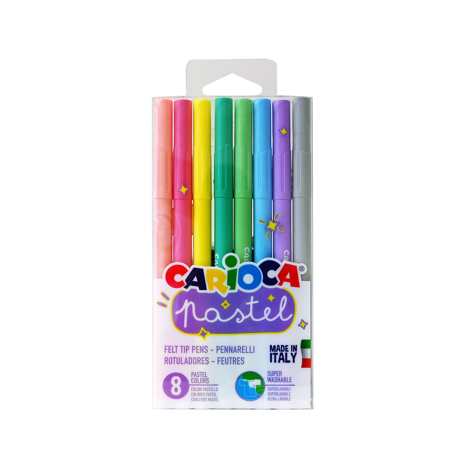 Carioca Pastel μαρκαδόροι ζωγραφικής παιδικοί 8τεμ εικόνα 1