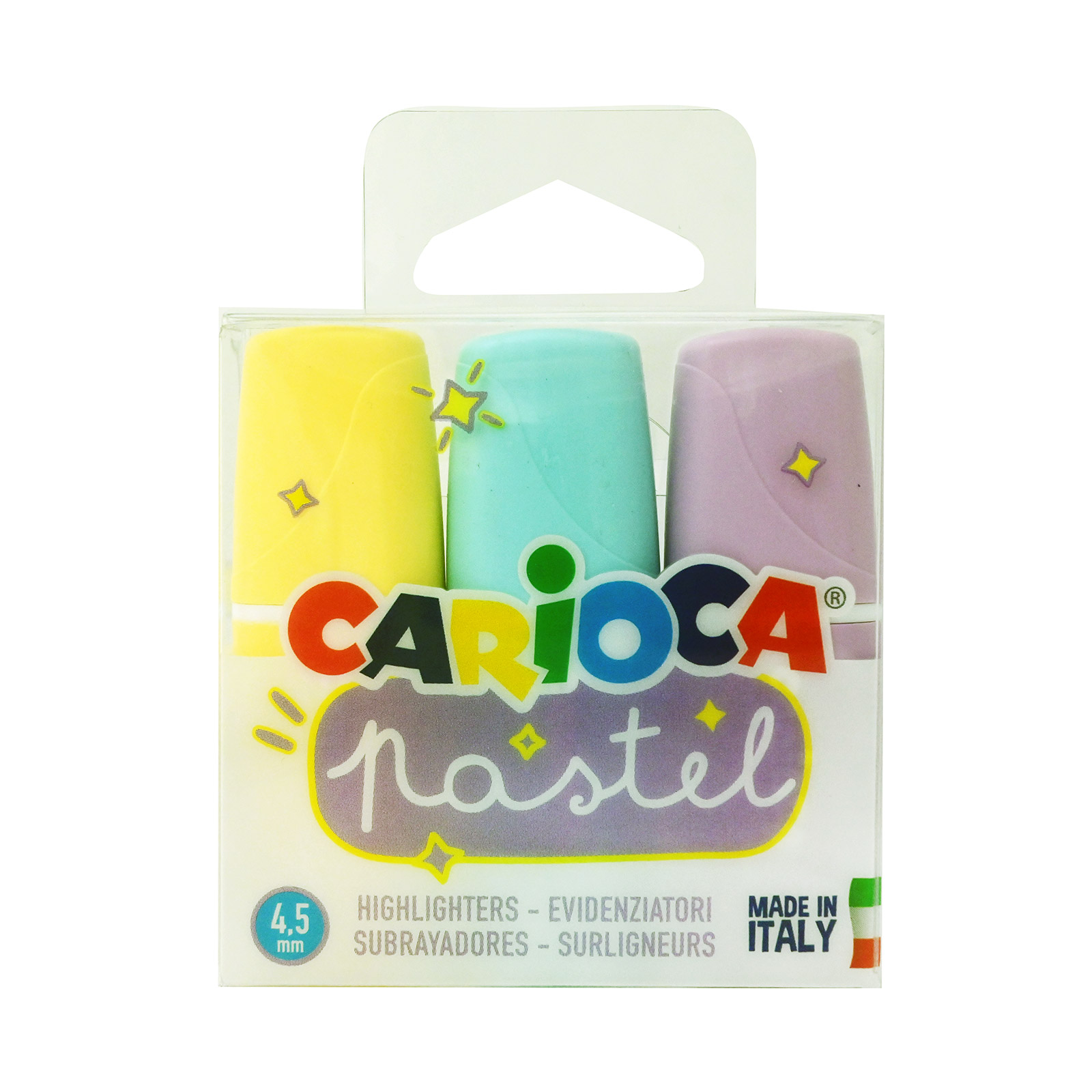 Carioca μαρκαδόρος υπογραμμιστής pastel 3 χρώματα εικόνα 1