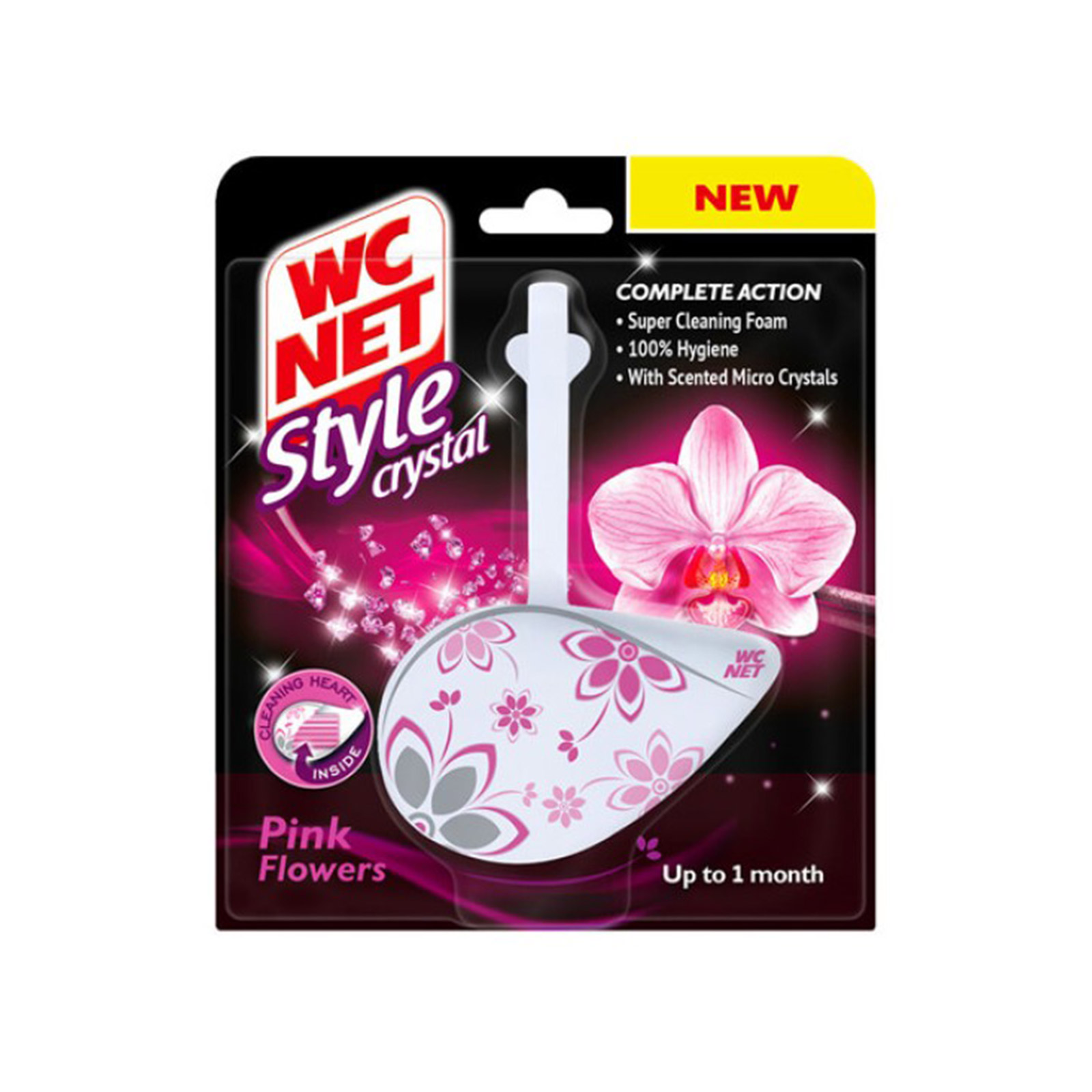 Wc Net Style crystal block wc pink flowers 36.5g εικόνα 1