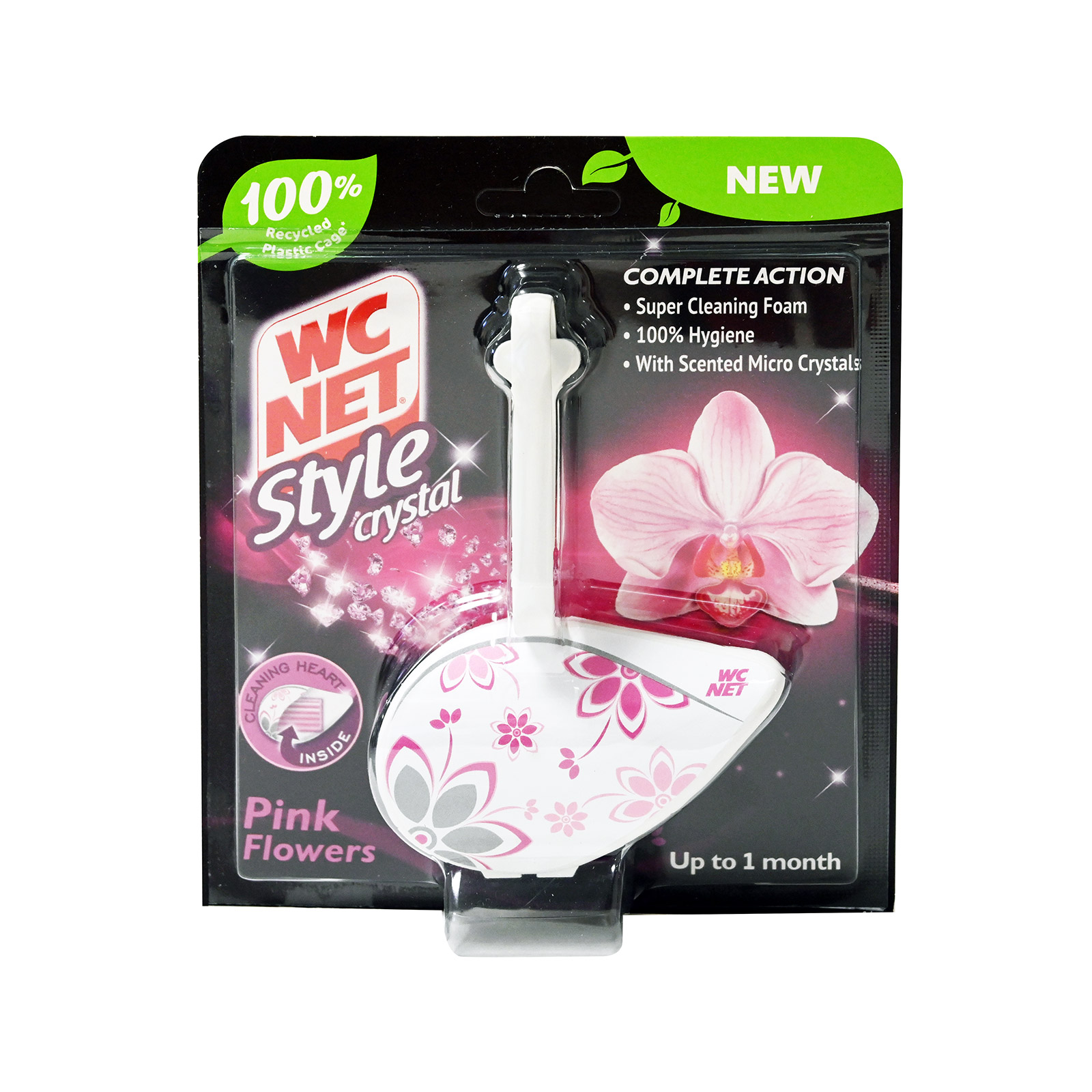 Wc Net Style crystal block wc pink flowers 36.5g εικόνα 1