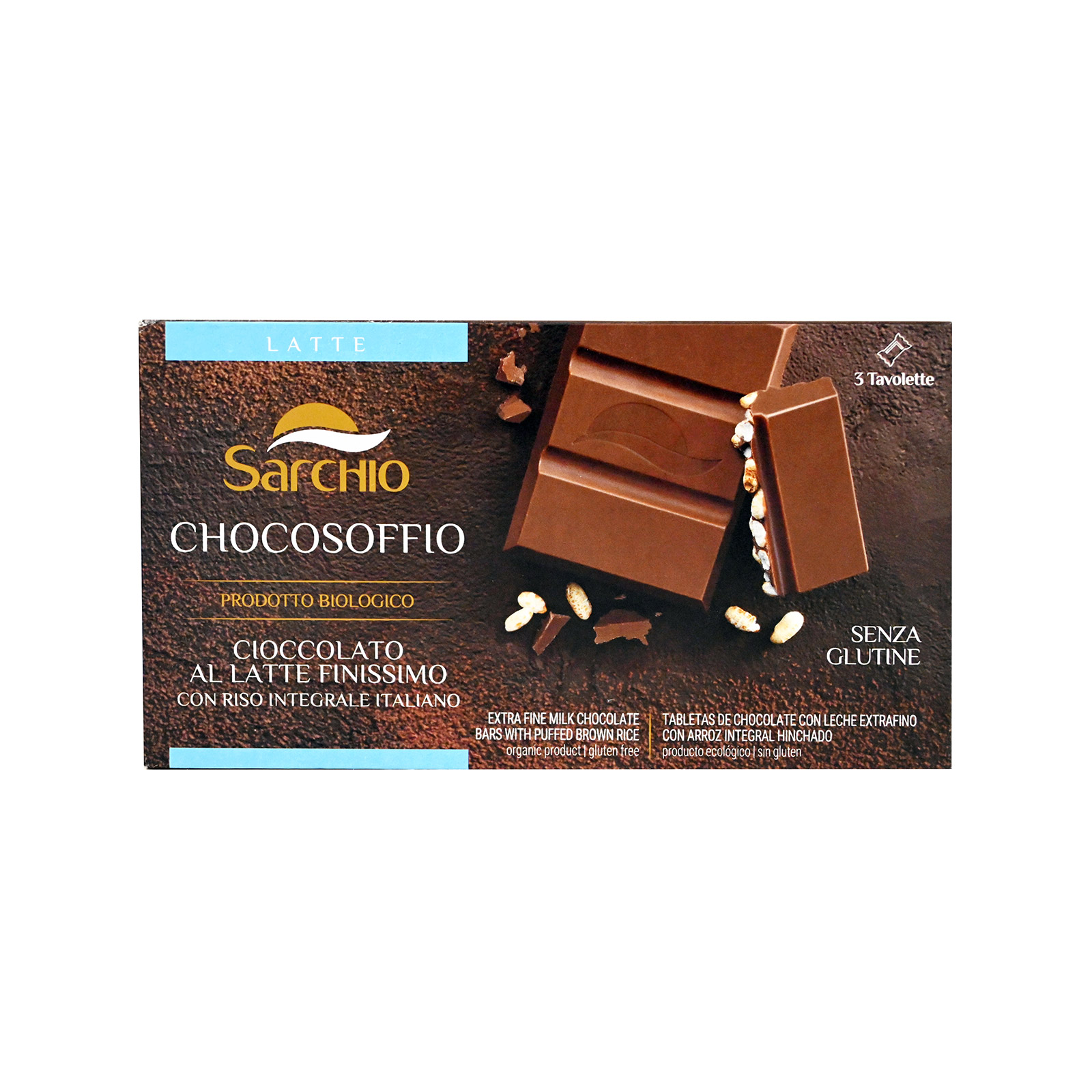 Sarchio ρυζογκοφρέτα puffed rice with milk chocolate 75g εικόνα 1