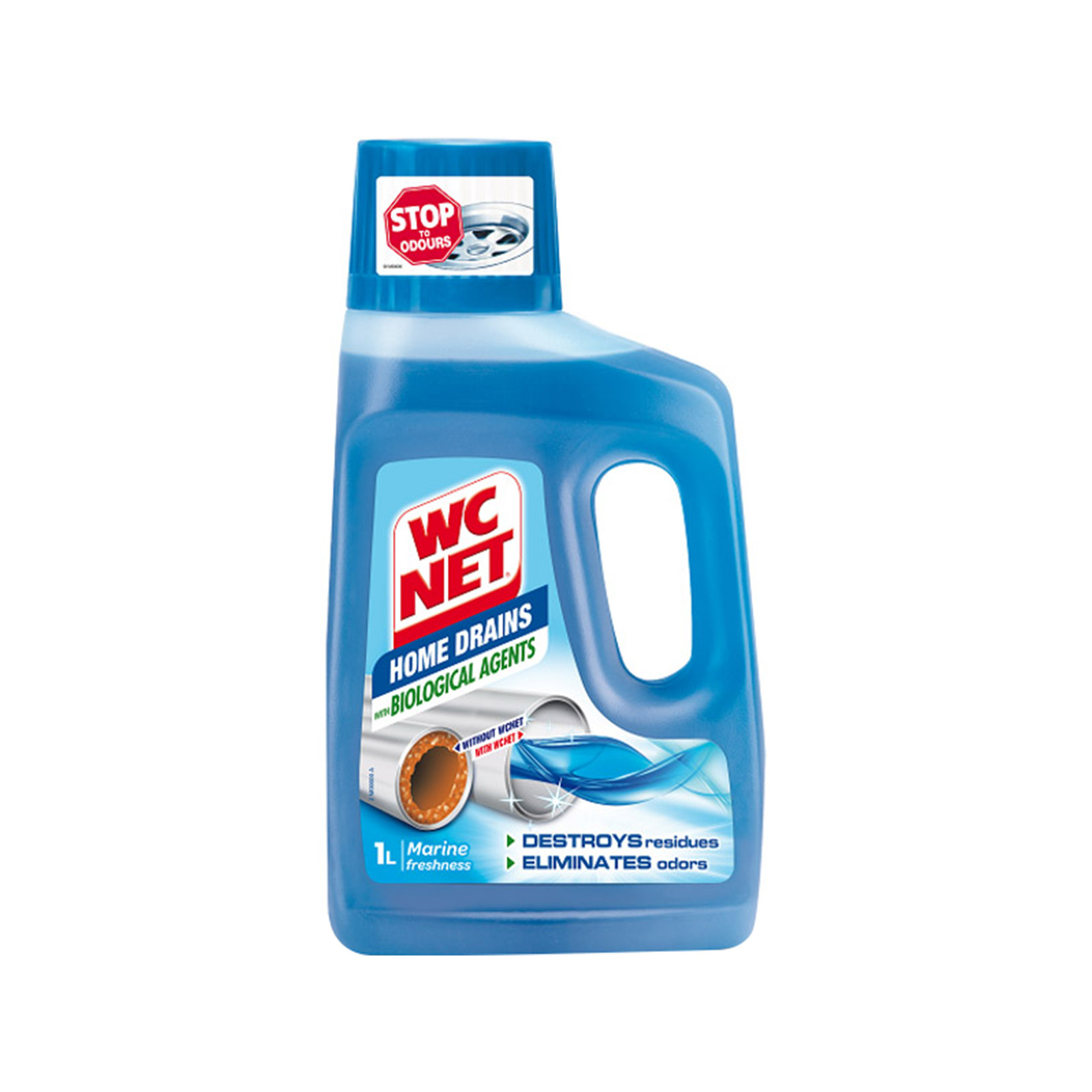 Wc Net υγρό αποφρακτικό για σιφώνια & σωλήνες 1000ml εικόνα 1