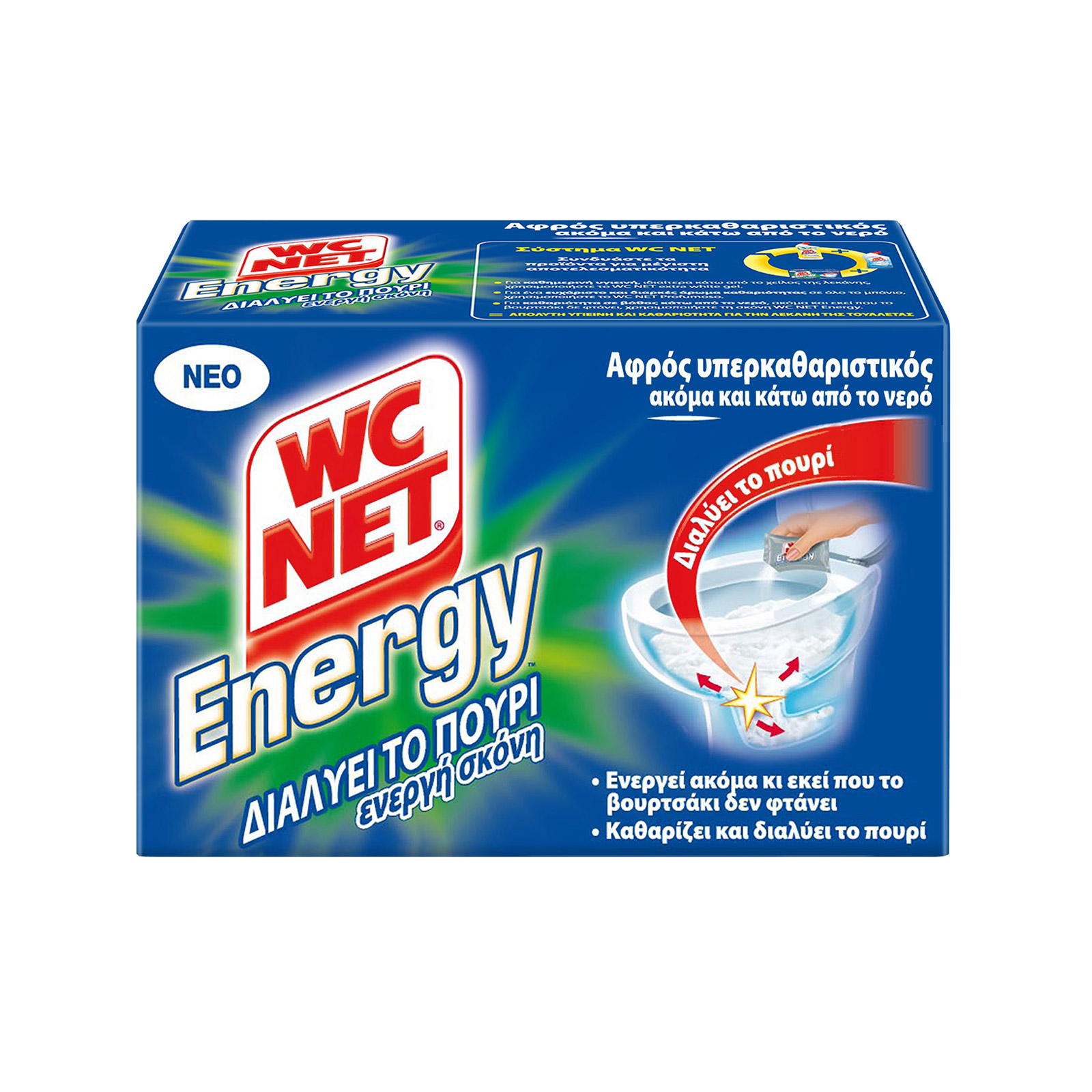 Wc Net Energy καθαριστικό τουαλέτας αφρός 6x60g εικόνα 1