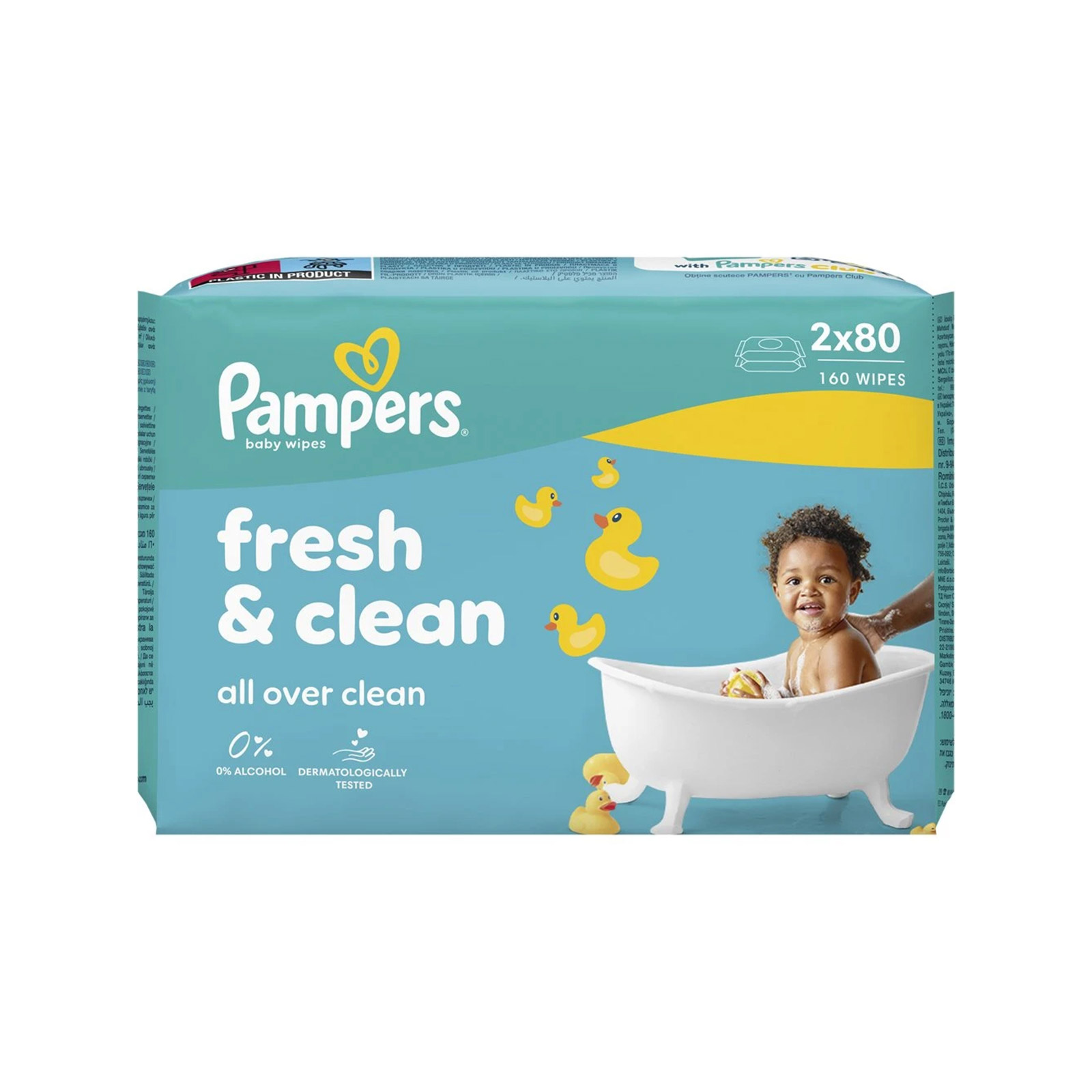 Pampers Fresh & clean μωρομάντηλα 2x80τεμ εικόνα 1