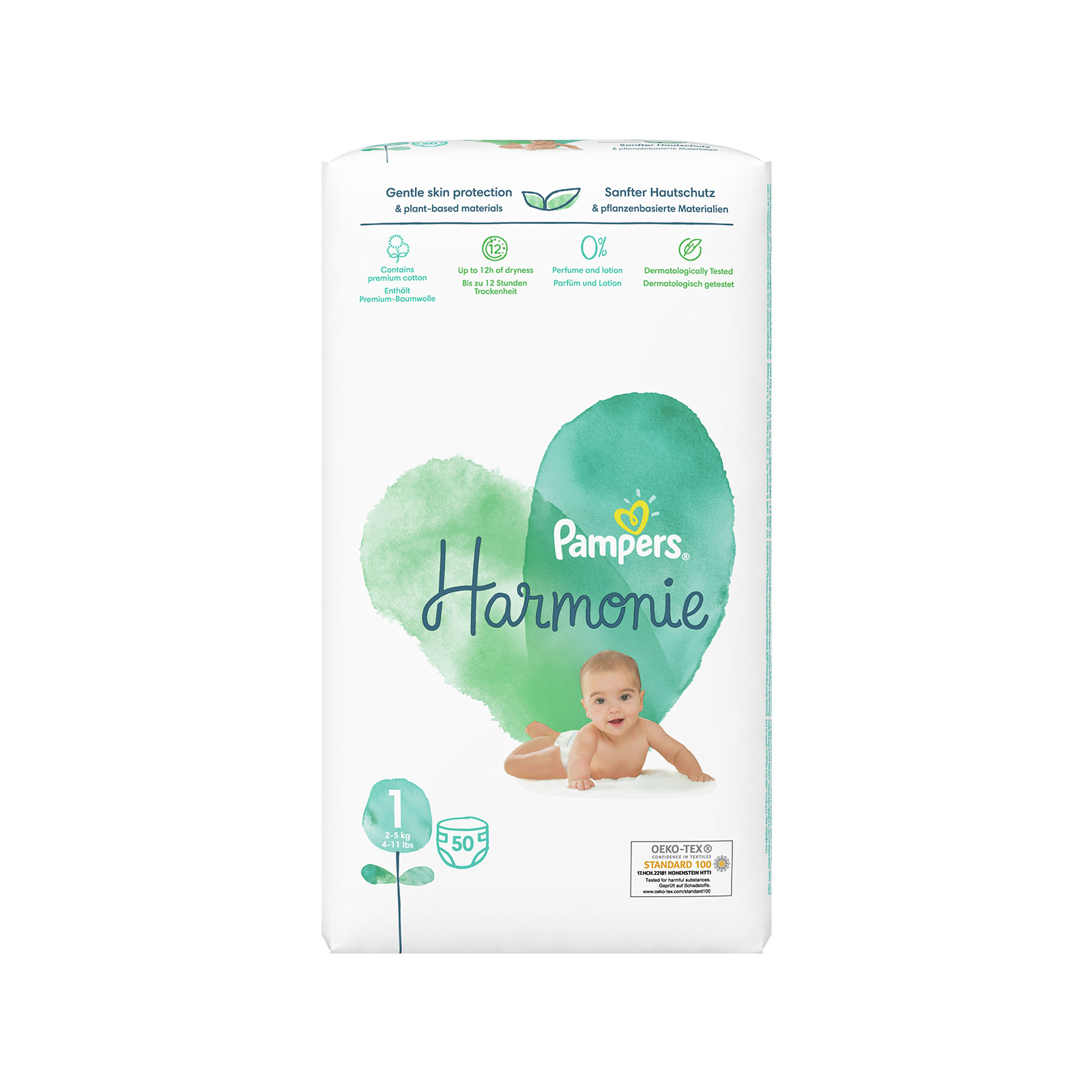 Pampers Harmonie baby diapers No 1/2-5Kg 50pcs image 1